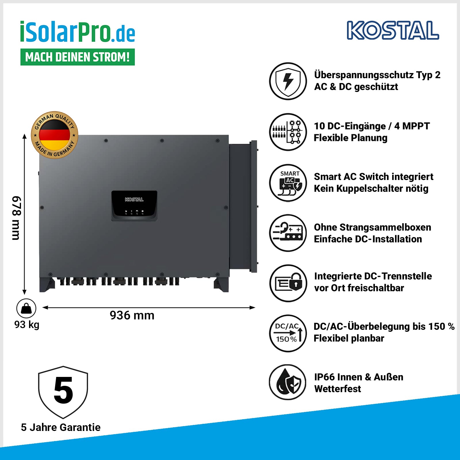 100 kW Kostal Piko CI 100 Gewerbe-Wechselrichter