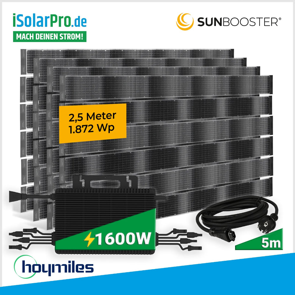1872W_SOLAR-ZAUN_Komplettset_SUNBOOSTER_VERTICAL_bifaziales_flexibles_PV-Modul_inkl._2000W_Hoymiles_Weckselrichter