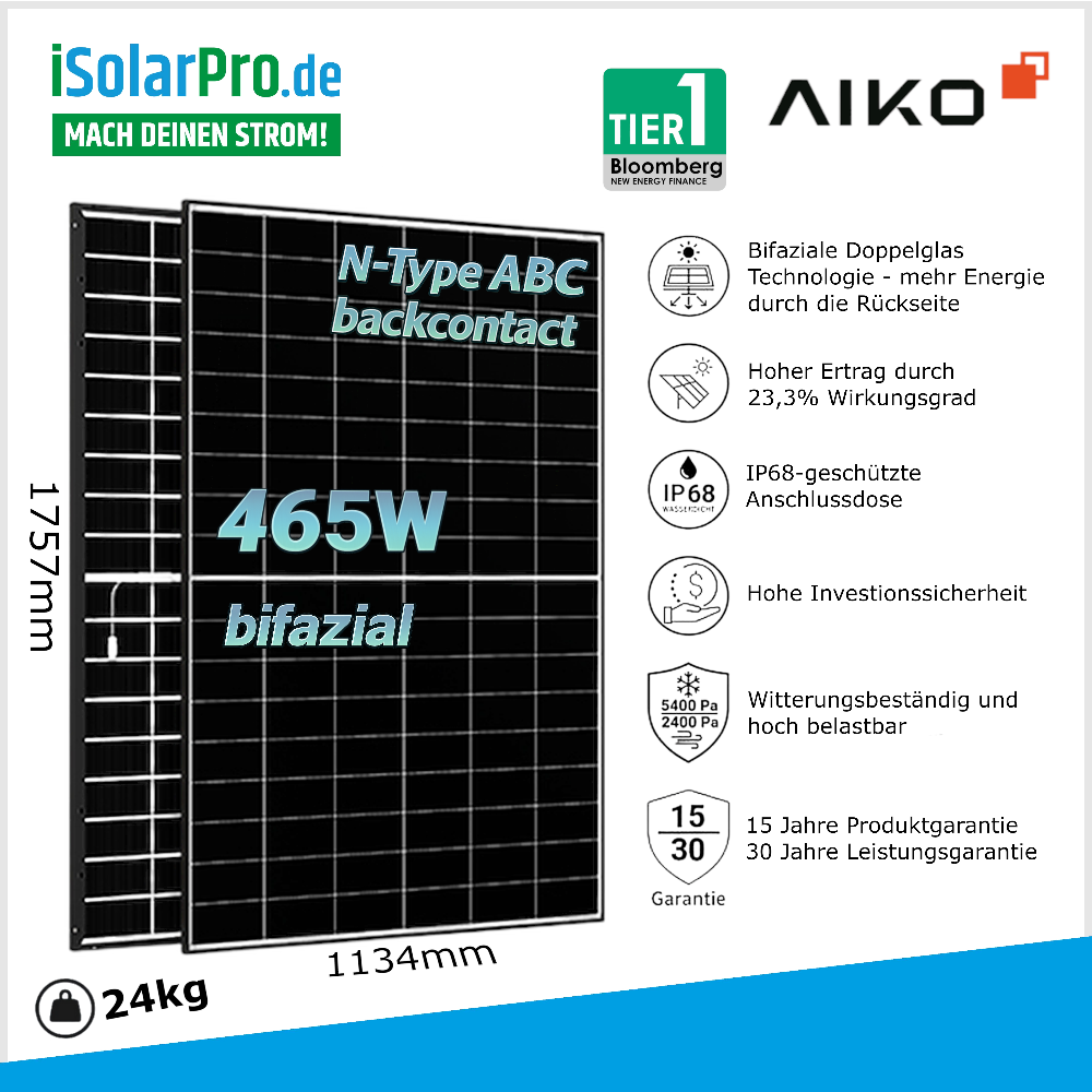 465W AIKO Neostar 2P+ Solar Module