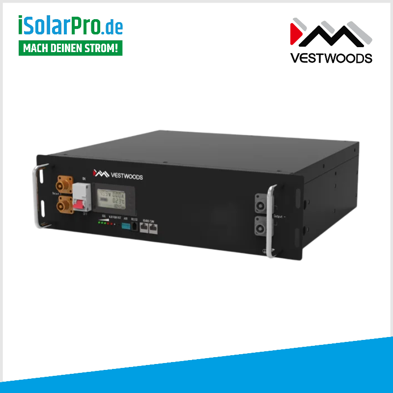 5.12kWh VESTWOODS Solar Stromspeicher Niedervoltbatterie VE48100E-P2 / 51,2V Lifepo4 Batterie für Deye Wechselrichter