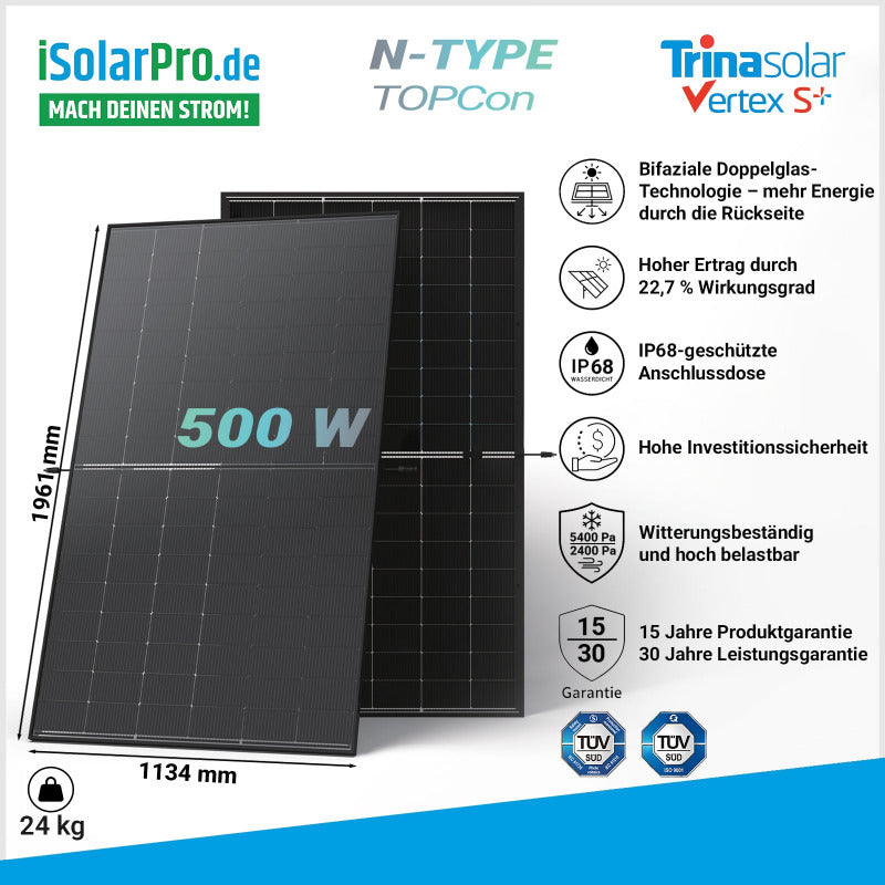 Trina Solar Vertex S+TSM-NEG18RC.27 BIFAZIAL TRANSPARENT Glas/Glas N-Typ i-TOPCon