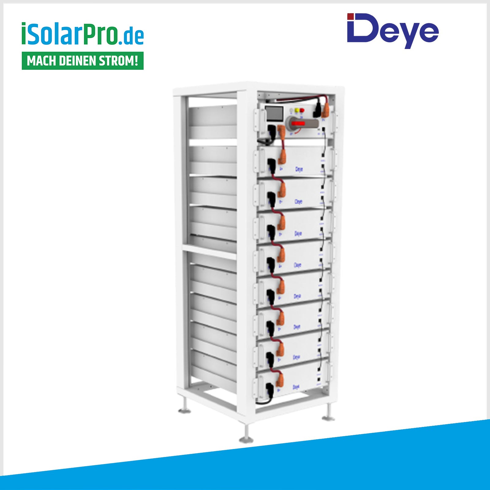 Deye 3U-LRack-System – Hochvolt Batteriespeicher mit 8× BOS-GM 5.1 Modulen