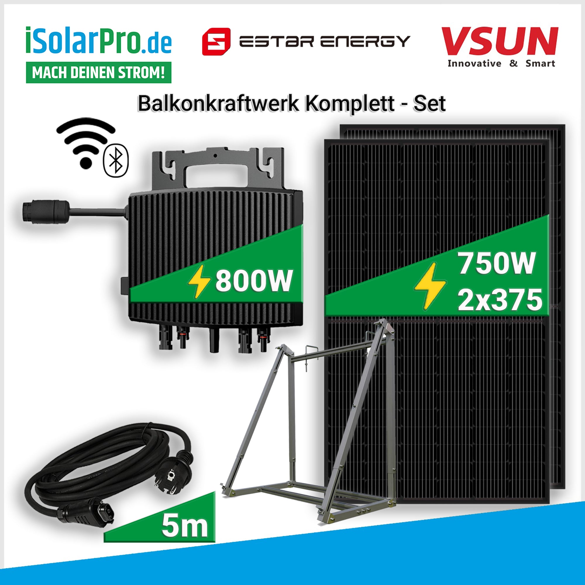 750W_Balkonkraftwerk_Set_2_x_VSUN_375W_Modul_ES-800W_Mikroinverter_2x_HUX-POWER_universal_Solarmodul-Halterung_f_r_Balkon-Wand-Flachdach