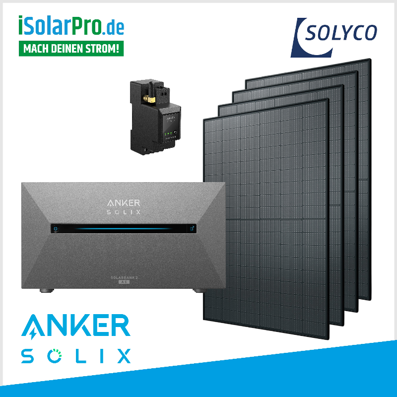 Balkonkraftwerk Anker SOLIX Solarbank 3 Pro SOLYCO 500W Solarmodule