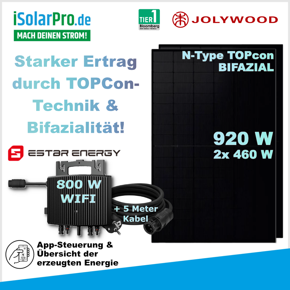 910w Balkonkraftwerk Set 455W Suntech Ultra V Pro N-Type