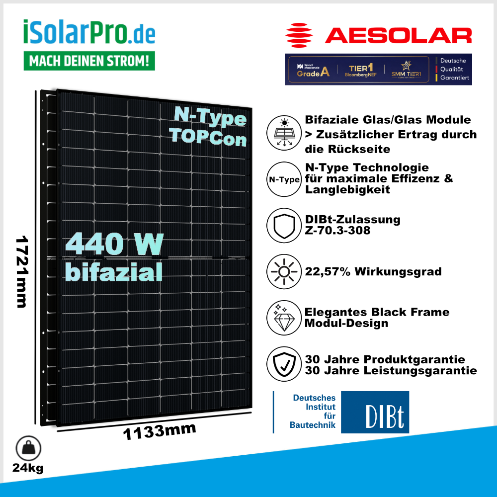 440W AESOLAR HORIZON AE430CMD-108BDS