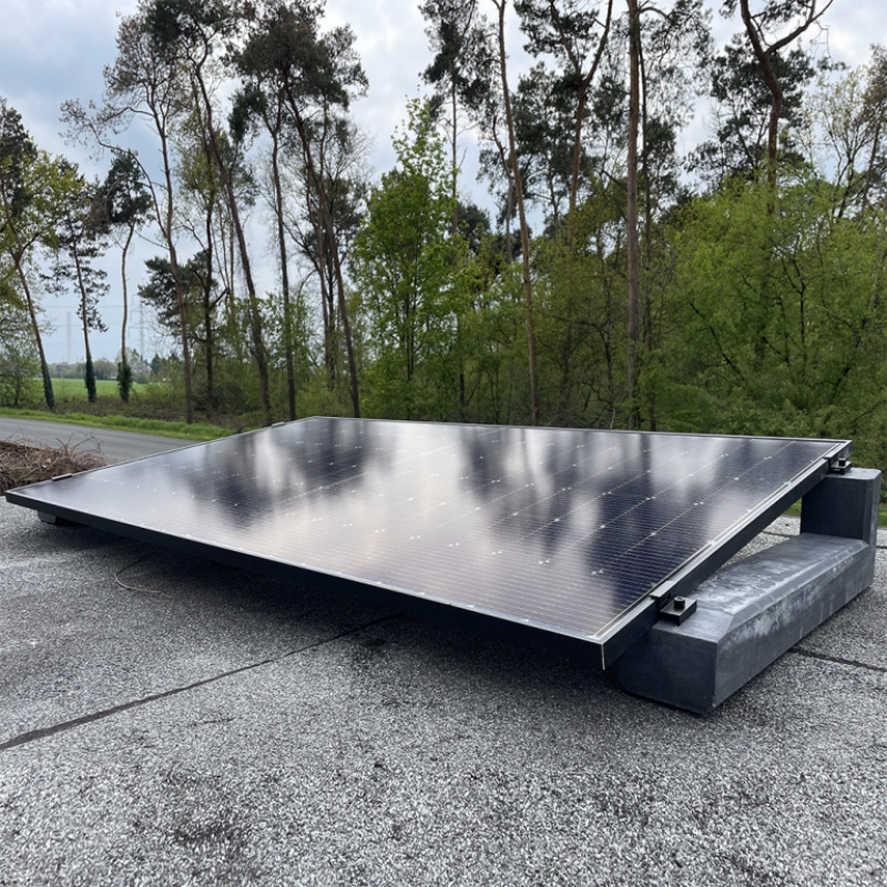 10 Grad HUXPOWER Flachdach Aufständerung aus Feinbeton Naturgrau für PV Solarmodule