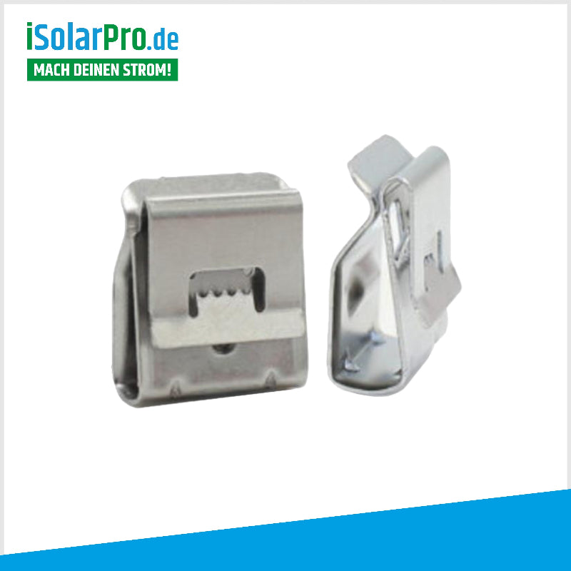 ISOLARPRO Photovoltaik Clip fĂŒr 2x6mm Kabel am Modulrahmen befestigt