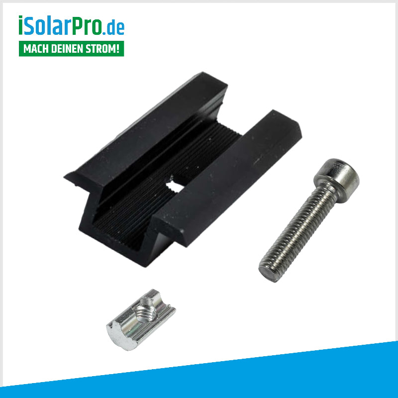 iSolarPro Mittelklemme Schwarz für Solarmodule
