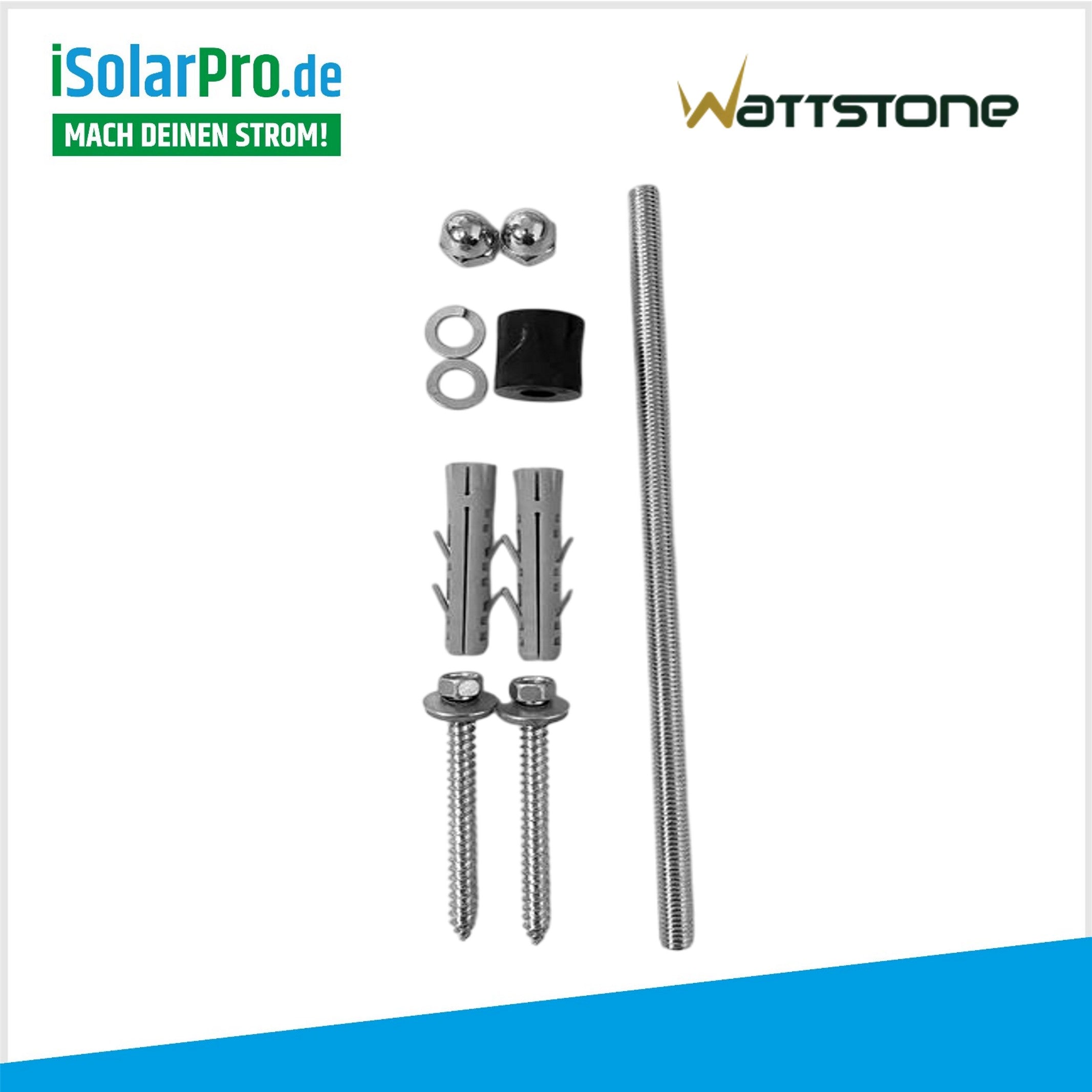 Ost-West-Verbindungsset für Wattstones 15° und 10° V2
Wattstone PV-Aufständerung 10°XL & 10°V2 Komplettset für 2 PV-Module in Segel Ausrichtung