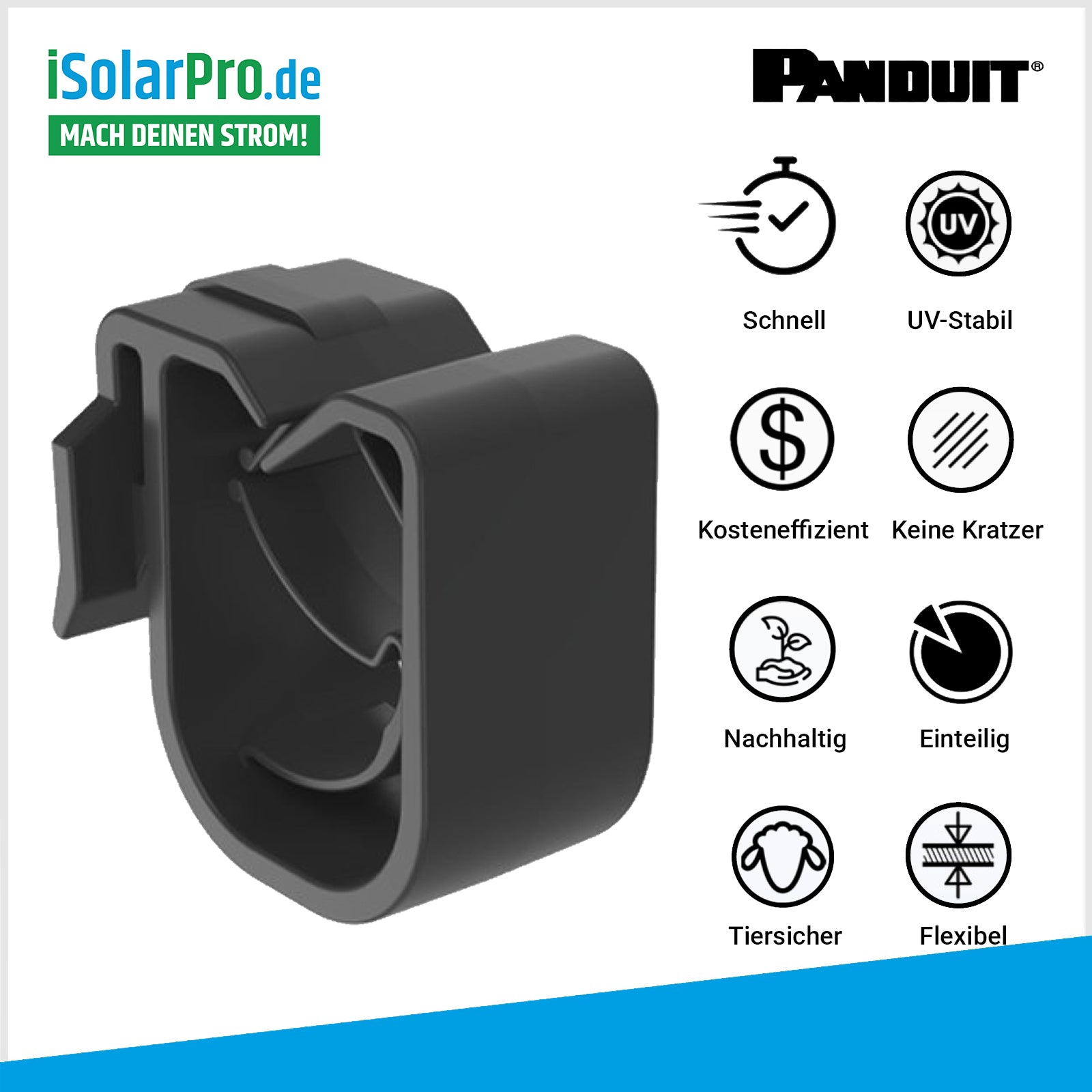 PANDUIT Solar Nylon Edge Clip – Kabelbefestigung für Solaranlagen Nylon Edge Clip