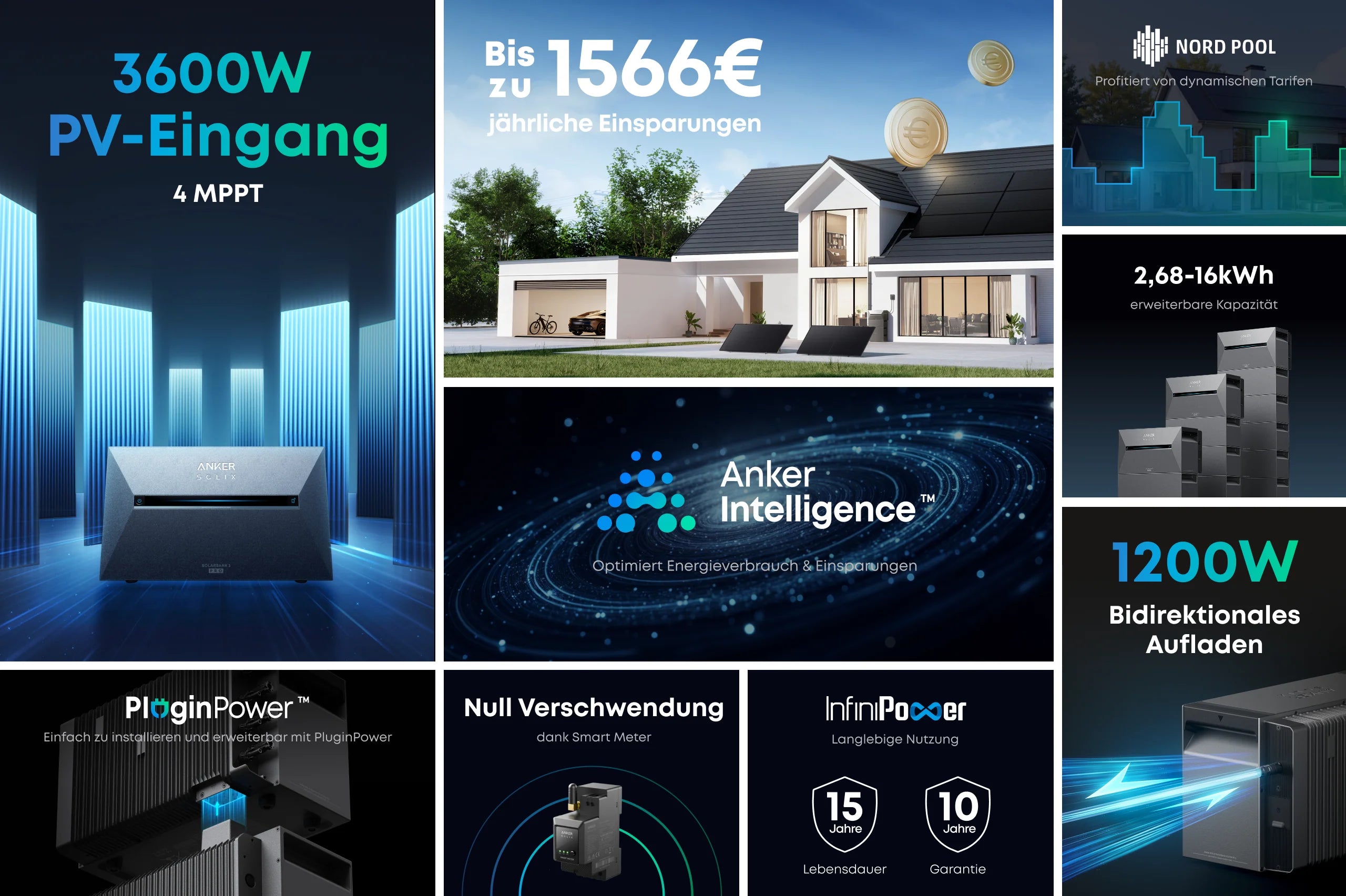 Anker SOLIX Solarbank 3 E2700 Pro Solarstromspeicher Batterie Balkonkraftwerk