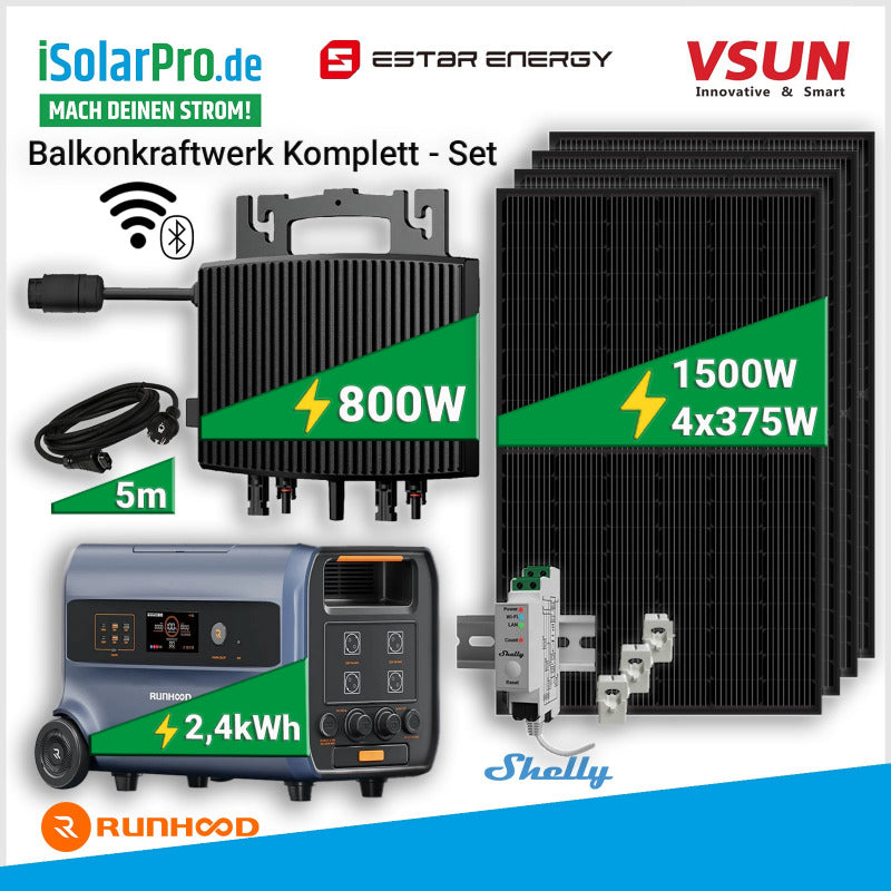 VSUN_375W_Solarmodul_ESTAR_ENERGY_ES-800W_Mikroinverter_RUNHOOD_F2400