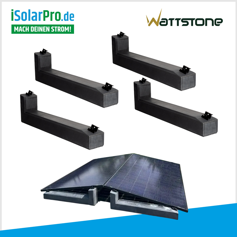 WATTSTONE 10° PV-Aufständerung für 2-PV Module im Ost-West Aufbau inkl. Klemmen und Bautenschutzmatten