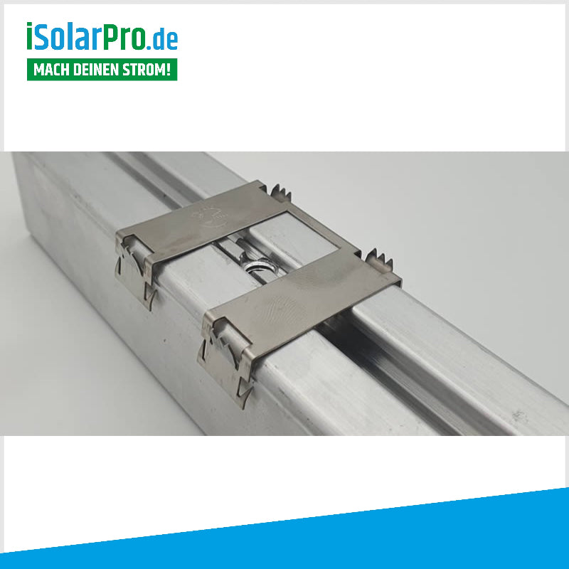 Terragrif Modul Doppel Erdungsklemme Potentialausgleichs fĂŒr 40mm Profile