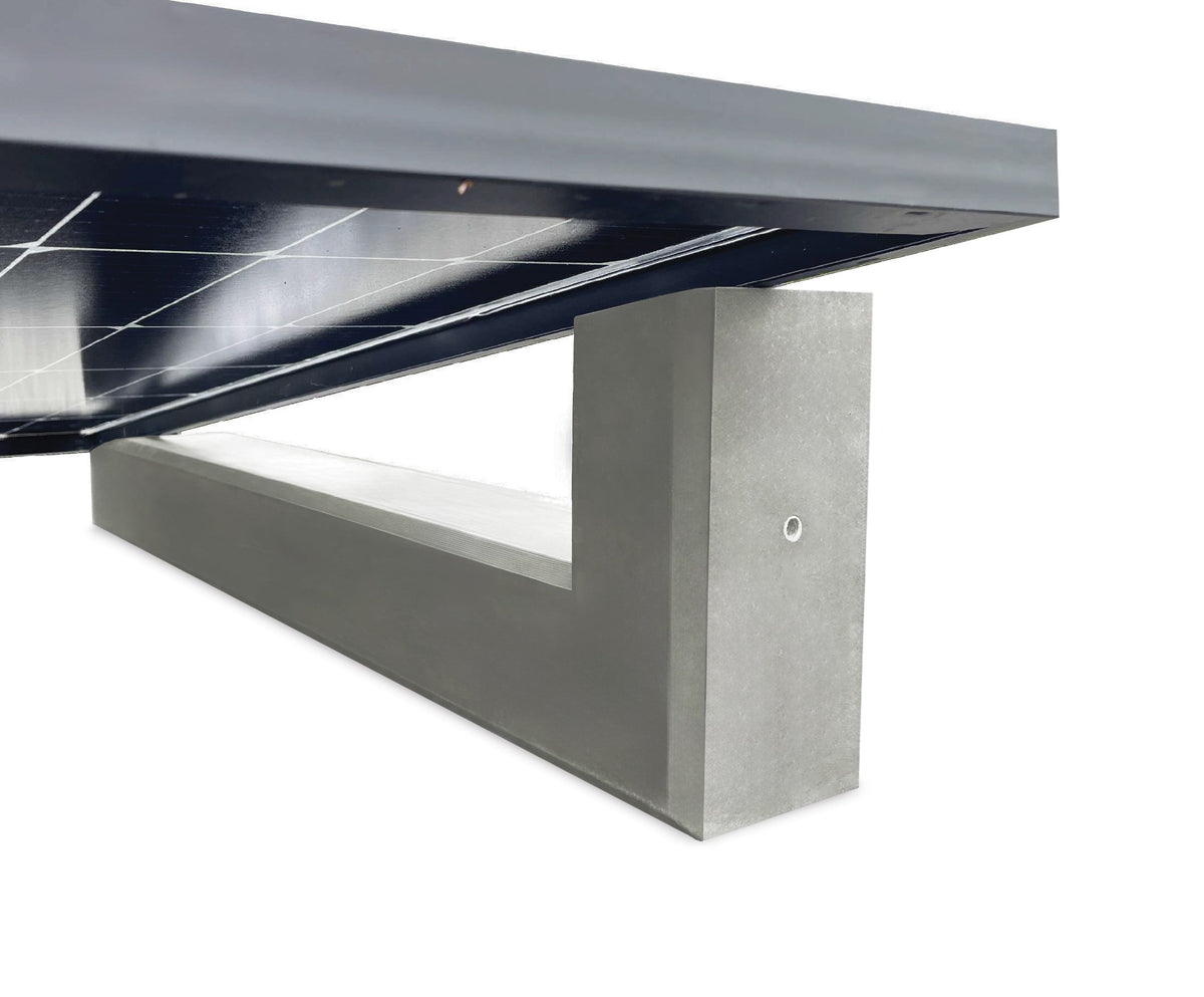 10 Grad HUXPOWER Flachdach Aufständerung aus Feinbeton Naturgrau für PV Solarmodule
