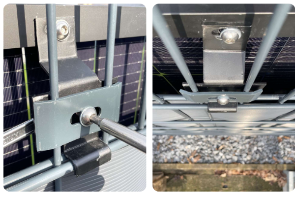 ZaunPV Wattstone Montagepaket für 2 x PV-Modul  Stahl Schwarz