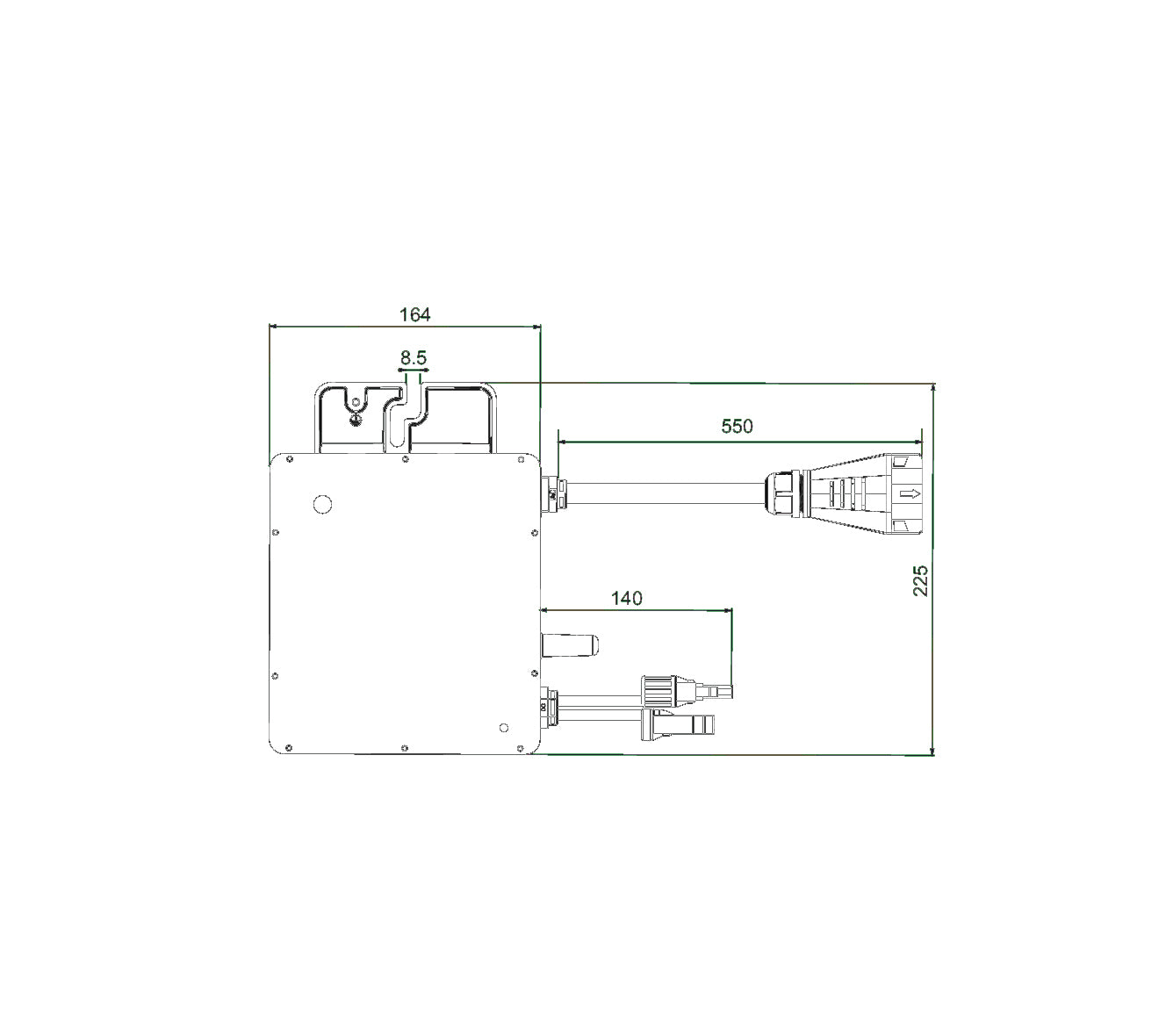 400W Hoymiles Mikro Wechselrichter HMS-400-1T ohne WiFi Inverter Solar Balkonkraftwerk