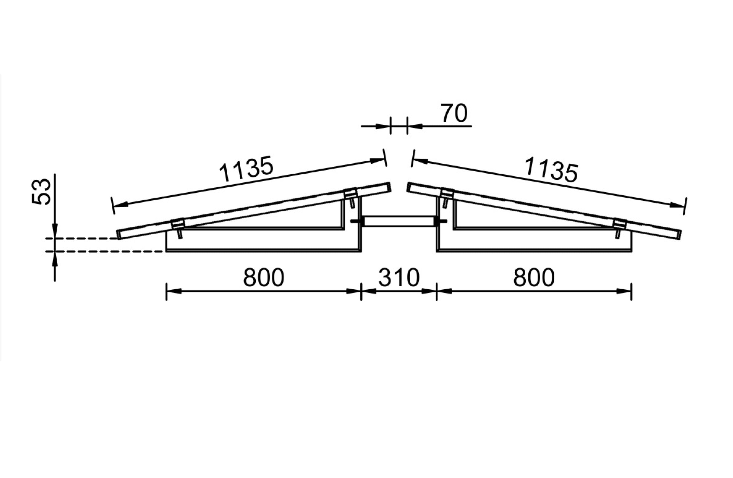 10 Grad Wattstone V1 Flachdach Aufständerung aus Feinbeton Naturgrau für PV Solarmodule