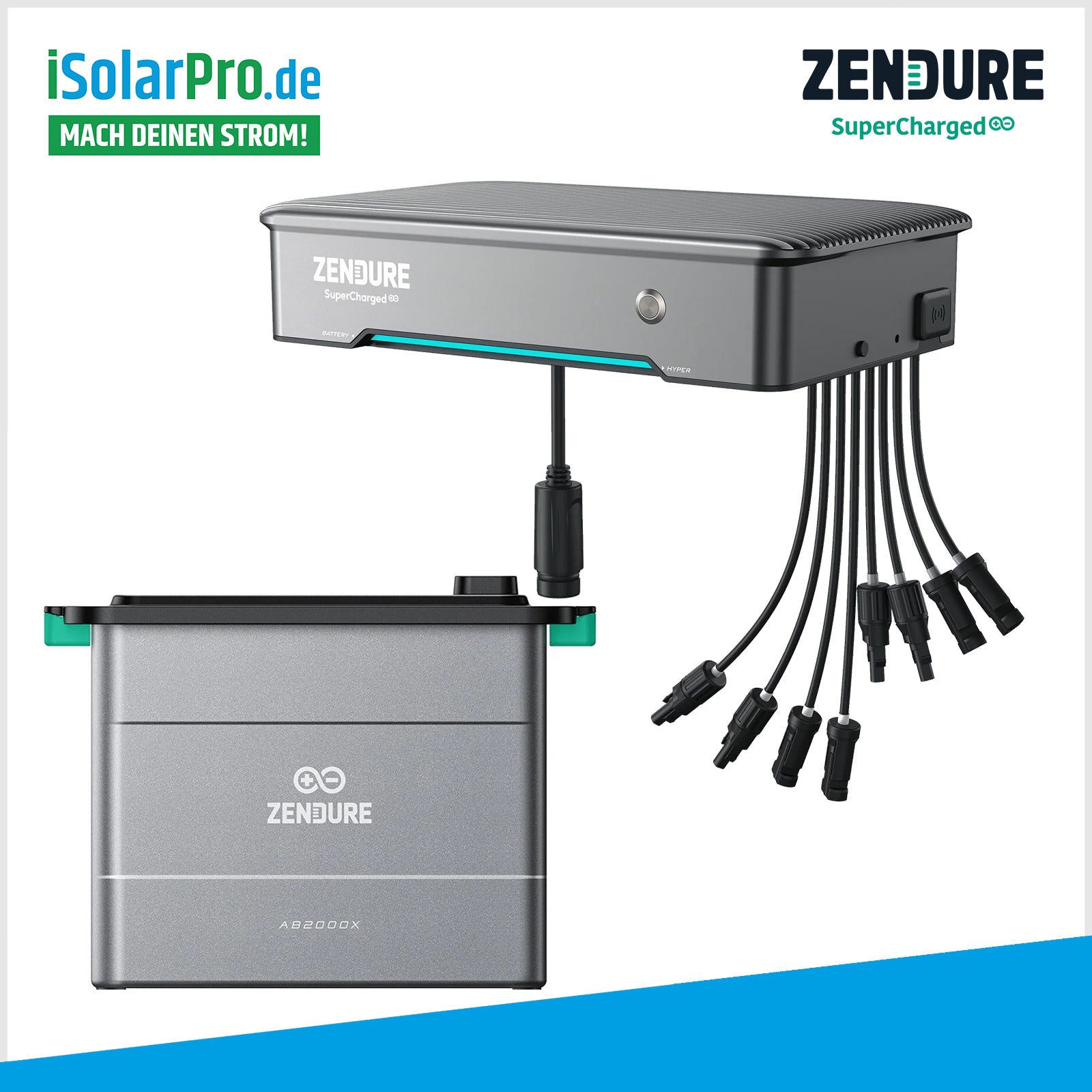1920Wh Zendure SolarFlow Hybrid-Inverter-Hyper 2000 + 1x Zendure Solar Speicher Batterie AB2000X