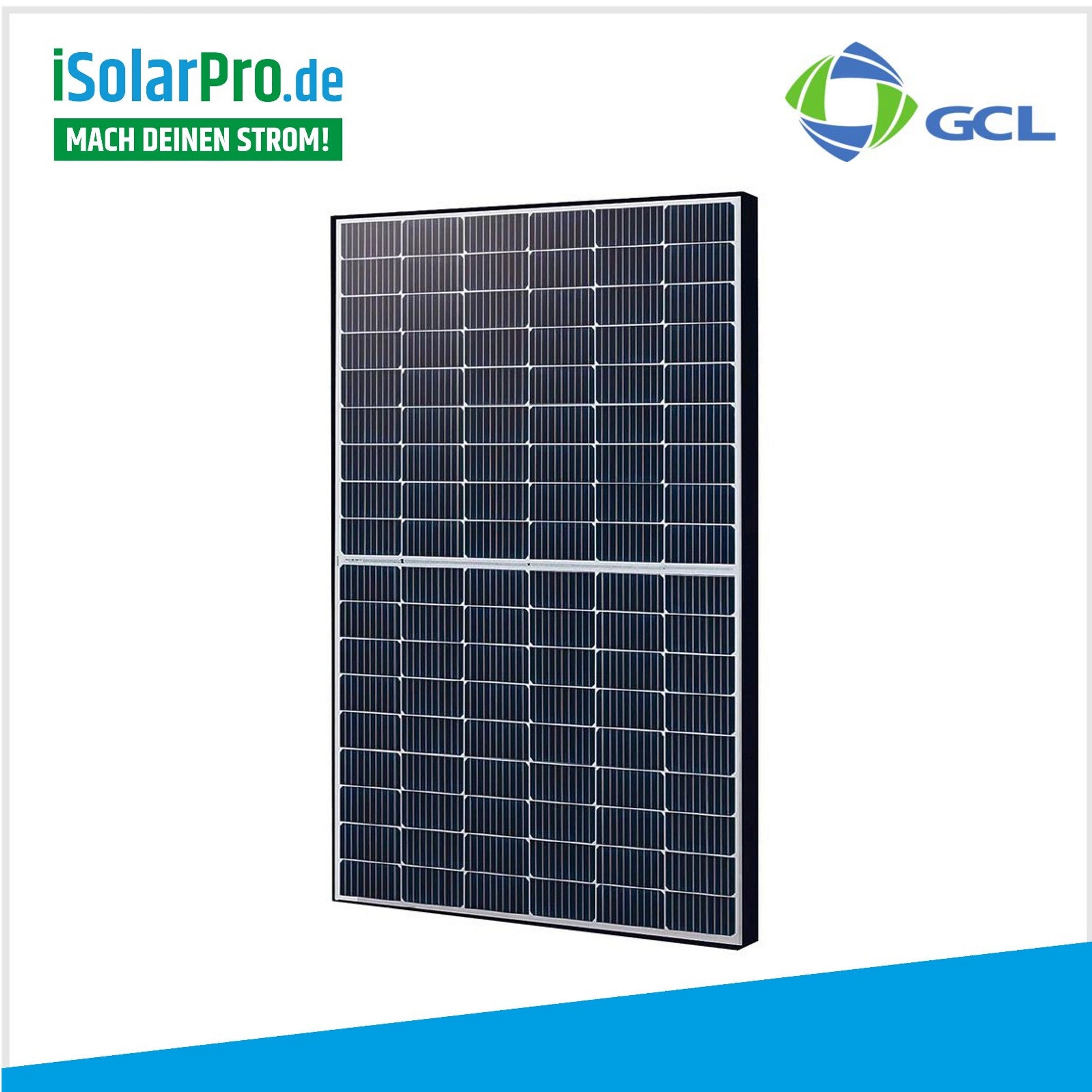 820/800W Balkonkraftwerk - Set 2x410W GCL M10/54H Solarmodule Monokristalline + 800W HERF Wechselrichter + 2x HUX-POWER 2.0 Balkonkraftwerk universal Solarmodul-Halterung