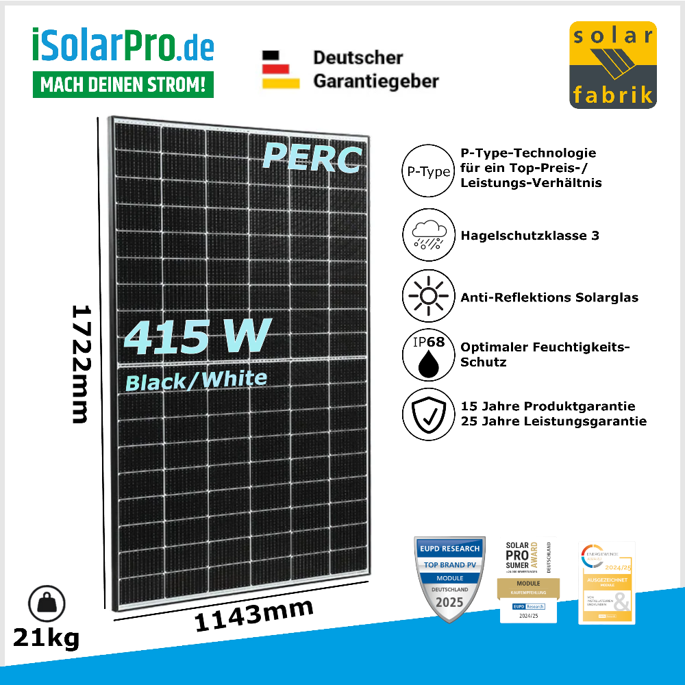 415W Solar Fabrik Mono S4