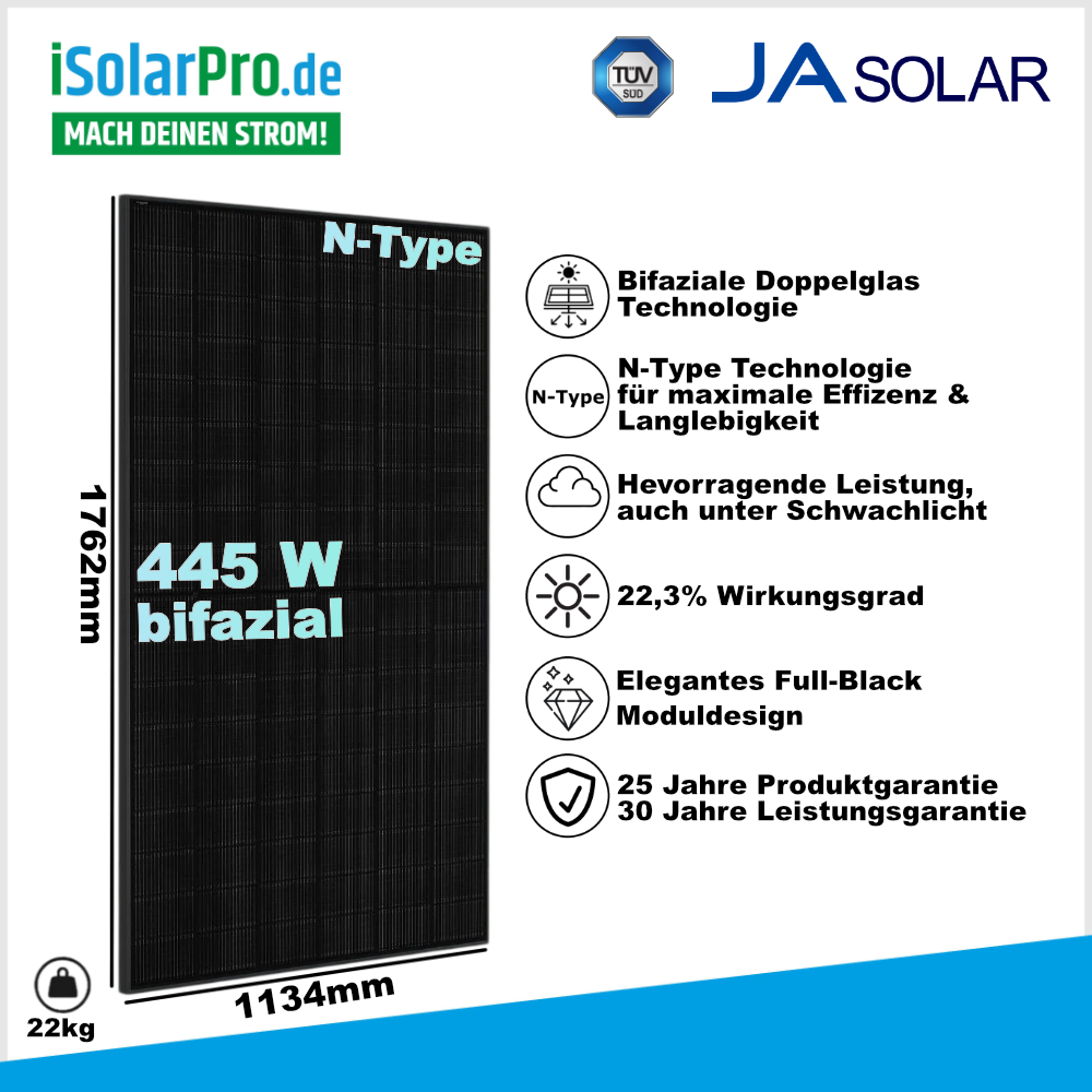445W JA Solar JAM54D41-445/LB