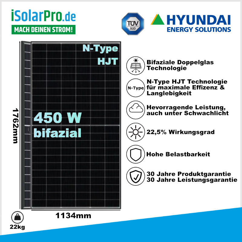 450W Hyundai HeteroMax HiT-H450CE-BF