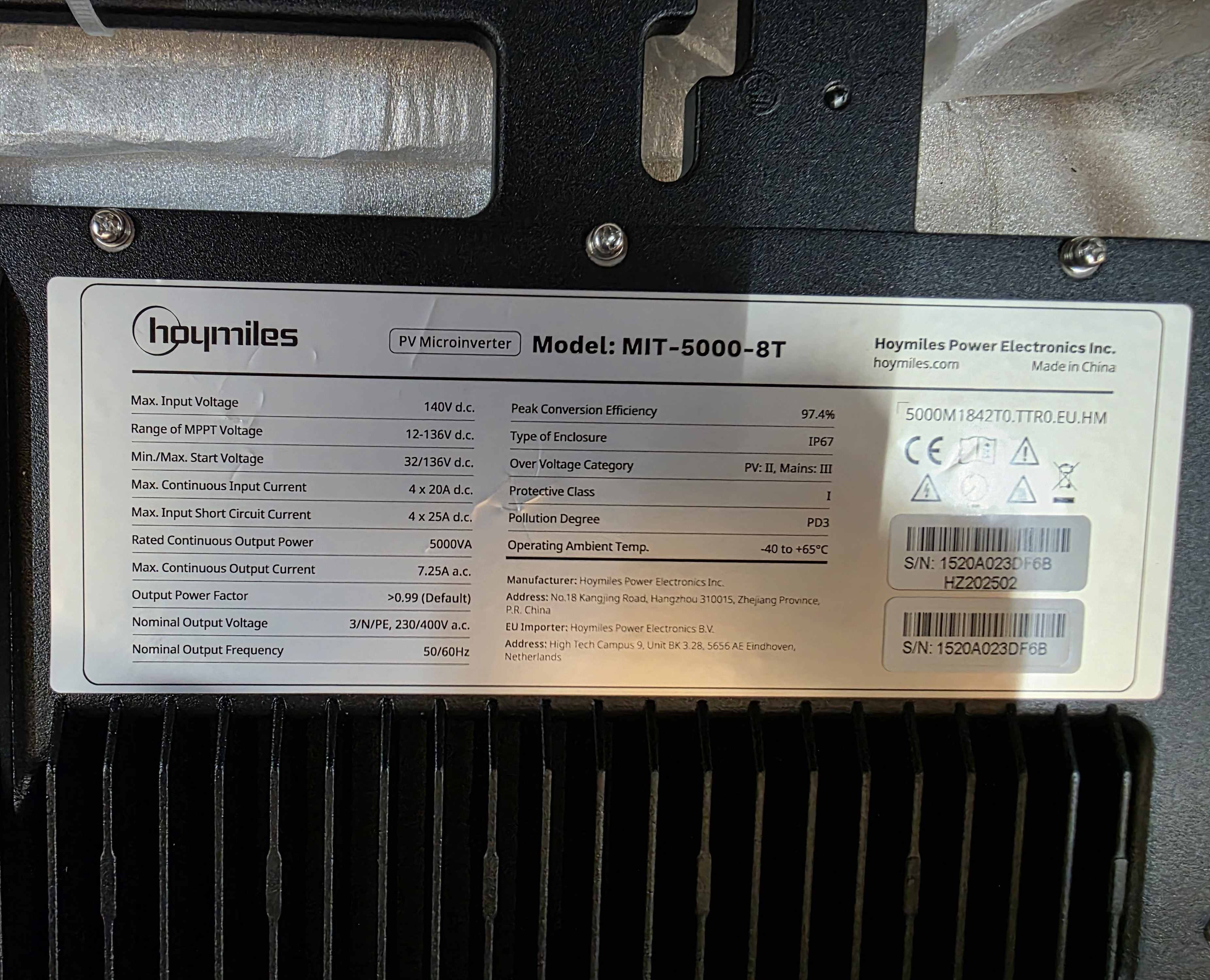 5000 W Hoymiles MIT-5000-8T · Mikro-Wechselrichter · 3-phasig · 4 MPPT · 8-in-1 · IP67 · PV Wechselrichter