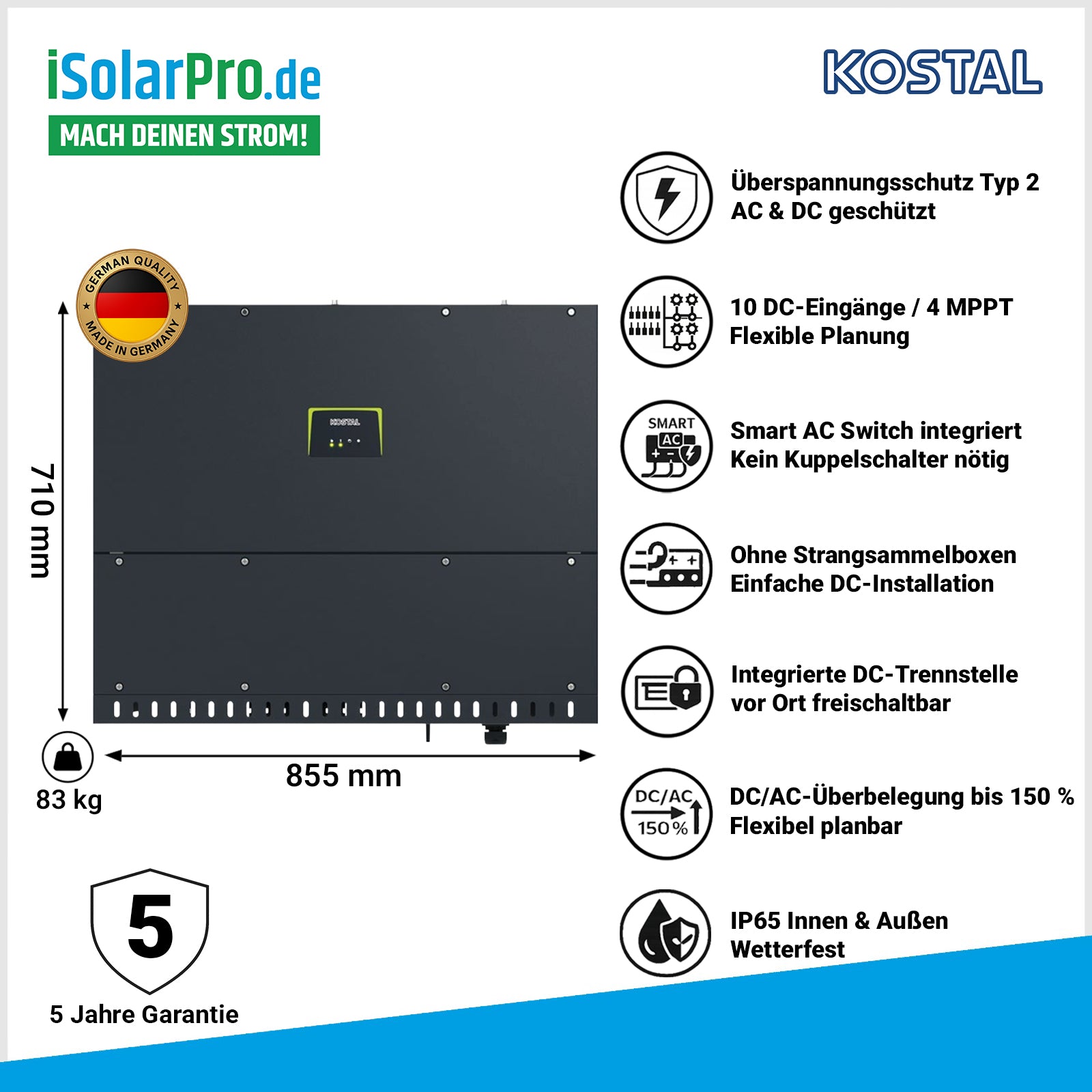 50 kW Kostal Piko CI 50 G2  Gewerbe-Wechselrichter