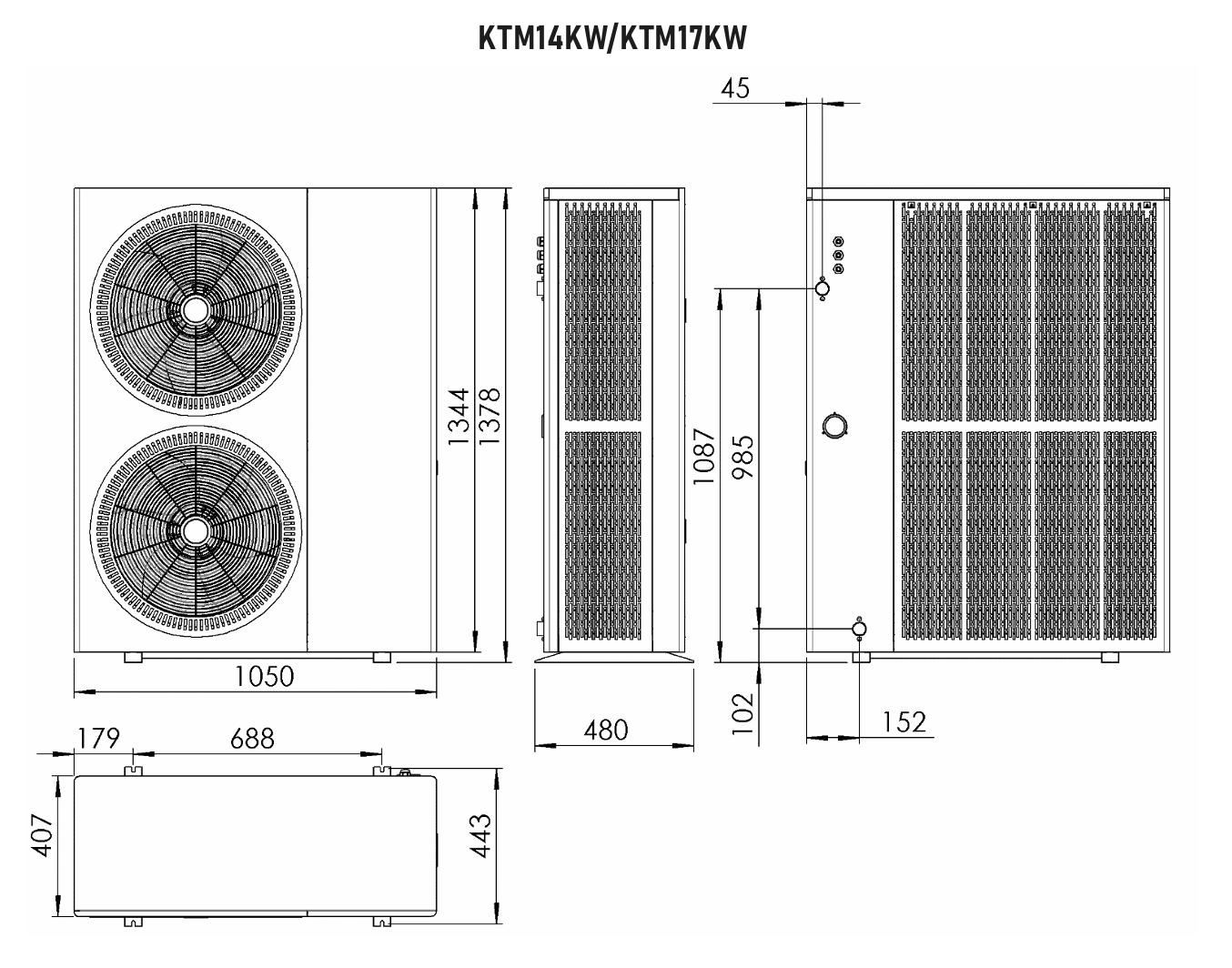 KENSOL KTM Monoblock Wärmepumpe - Luft/Wasser A+++