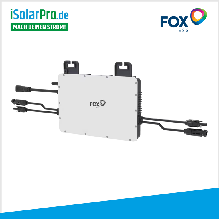 820/800W Balkonkraftwerk - Set  / Steckerfertig / 2x410W GCL M10/54H Solarmodule Monokristalline + 800W FOX Wechselrichter + HUX-POWER universal Solarmodul-Halterung