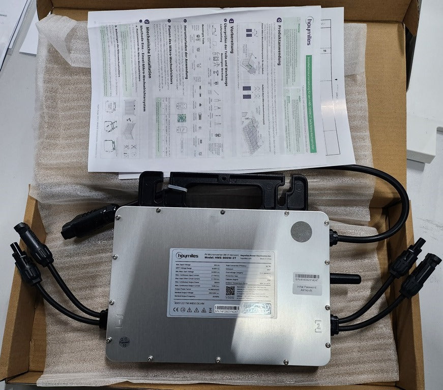 800W/2240kWh Balkonkraftwerk mit Hoymiles Batterie + 2x 435W Trina VertexS+ Solarmodule + Wechselrichter + Smartmeter mit 15 Grad Wattstone Flachdachaufständerung in Ost-West