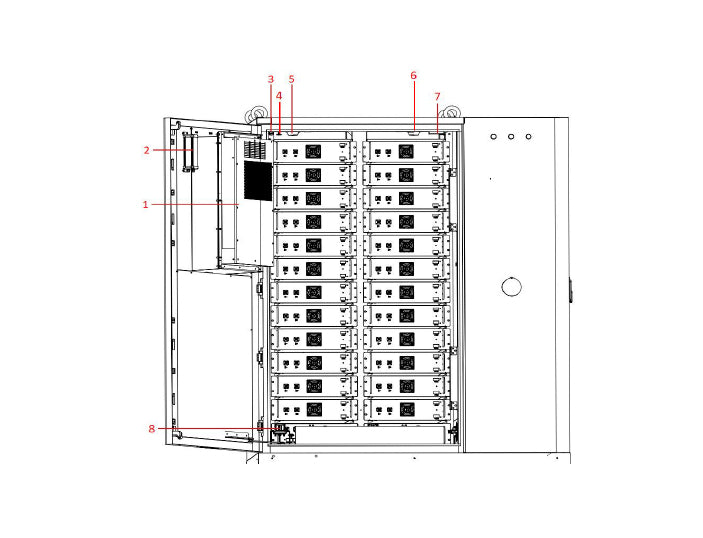 120 kWh Deye Hochvolt Batteriespeicher GE-F120-2H2 All-in-One mit 50 kW Hybridwechselrichter