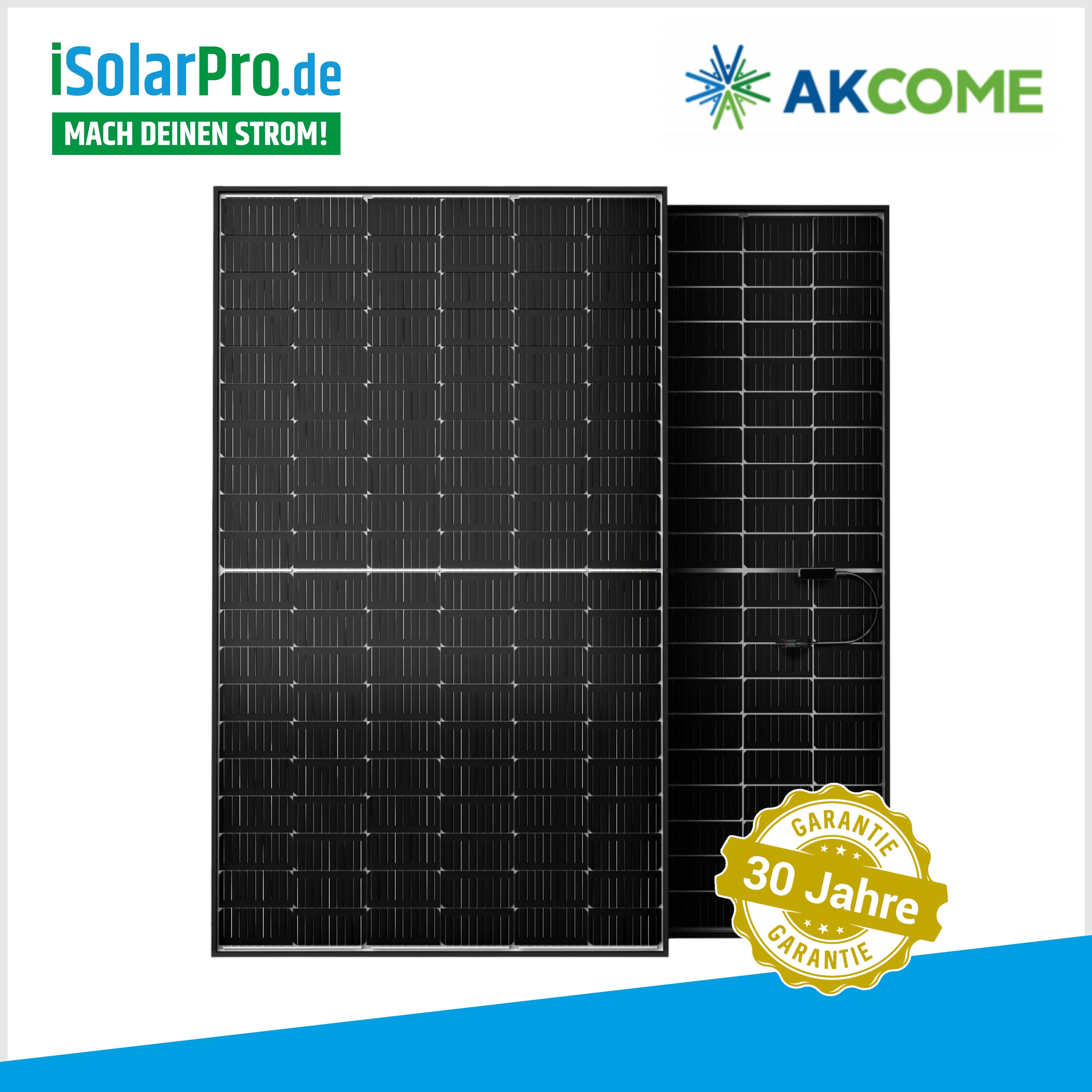 400W AKCOME HJT Doppelglas N-Type Bifazial 1755x1038 x 30 mm Solarpanel Solarmodul Photovoltaik