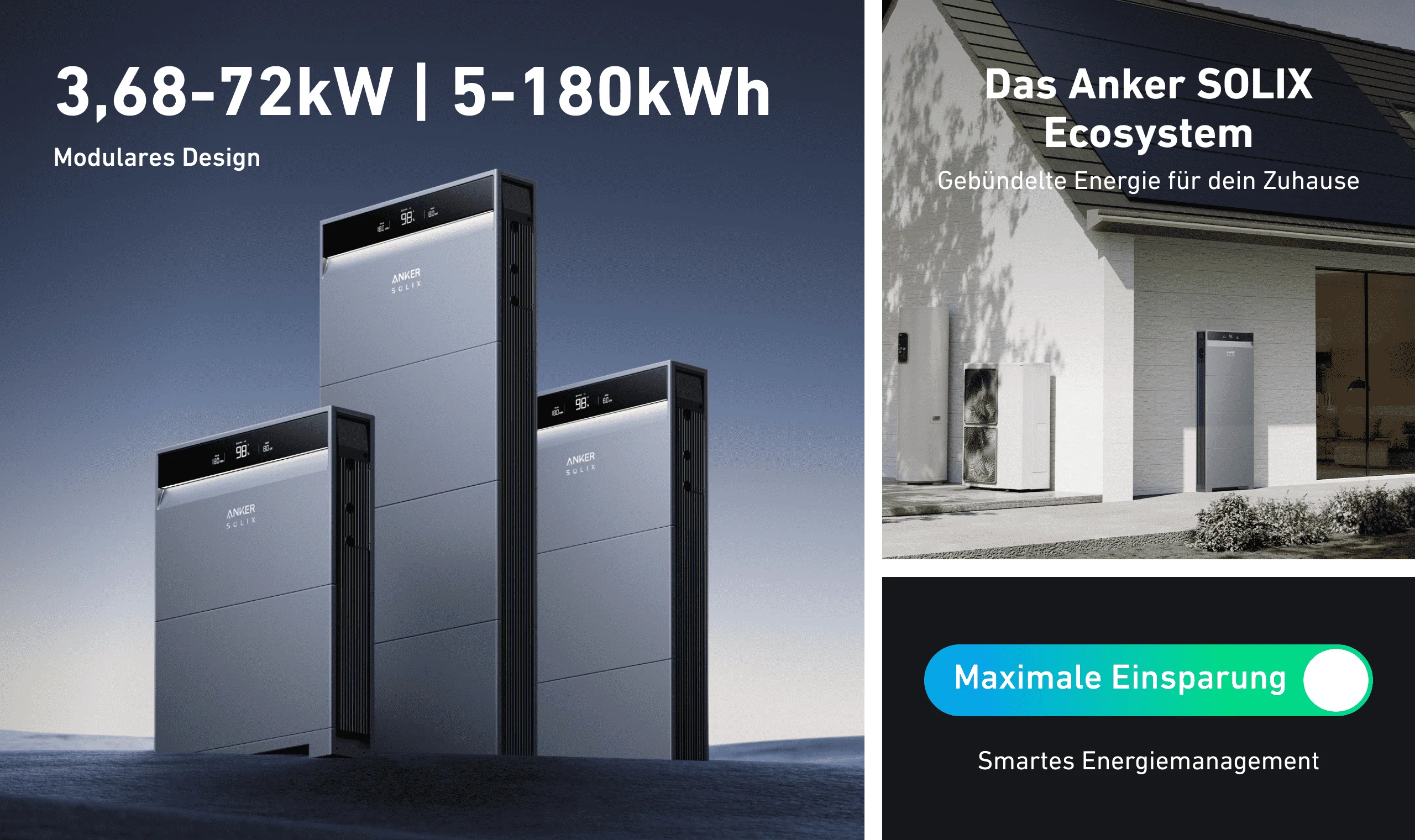 ANKER SOLIX X1 Hybrid-Dreiphasen-Energiespeichersystem Batterie