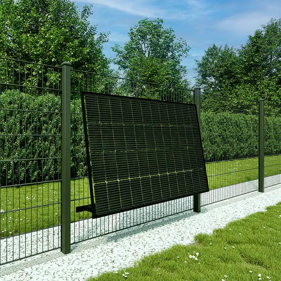 Solar-Zaun (angewinkelt) Komplettset 800W/860W 2x 430W HUX-POWER Solarmodule + 800W ENVERTECH Mikro-Wechselrichter