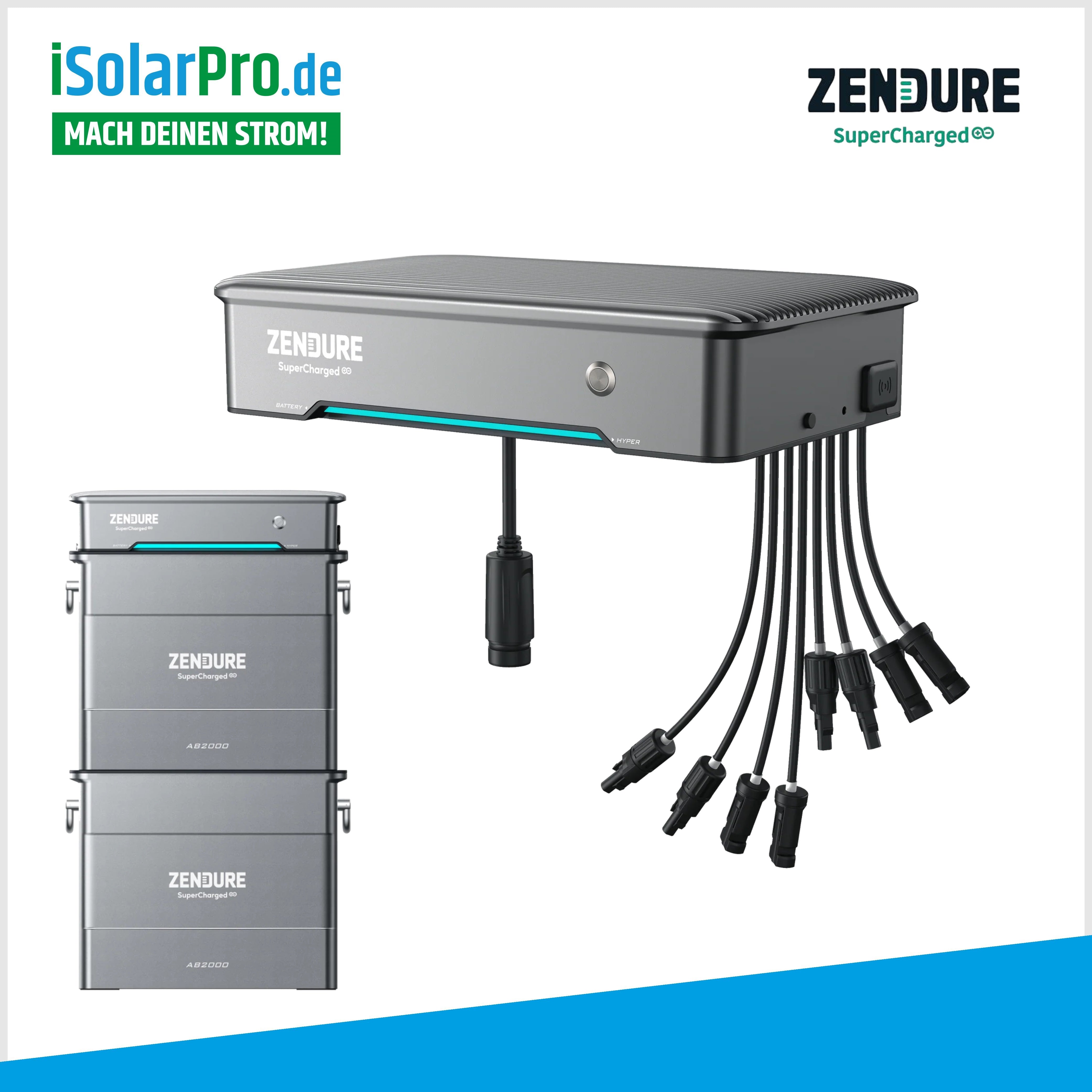 Solar-Zaun Komplettset Zendure Hyper Solarpeicher Batterie Balkonkraftwerk