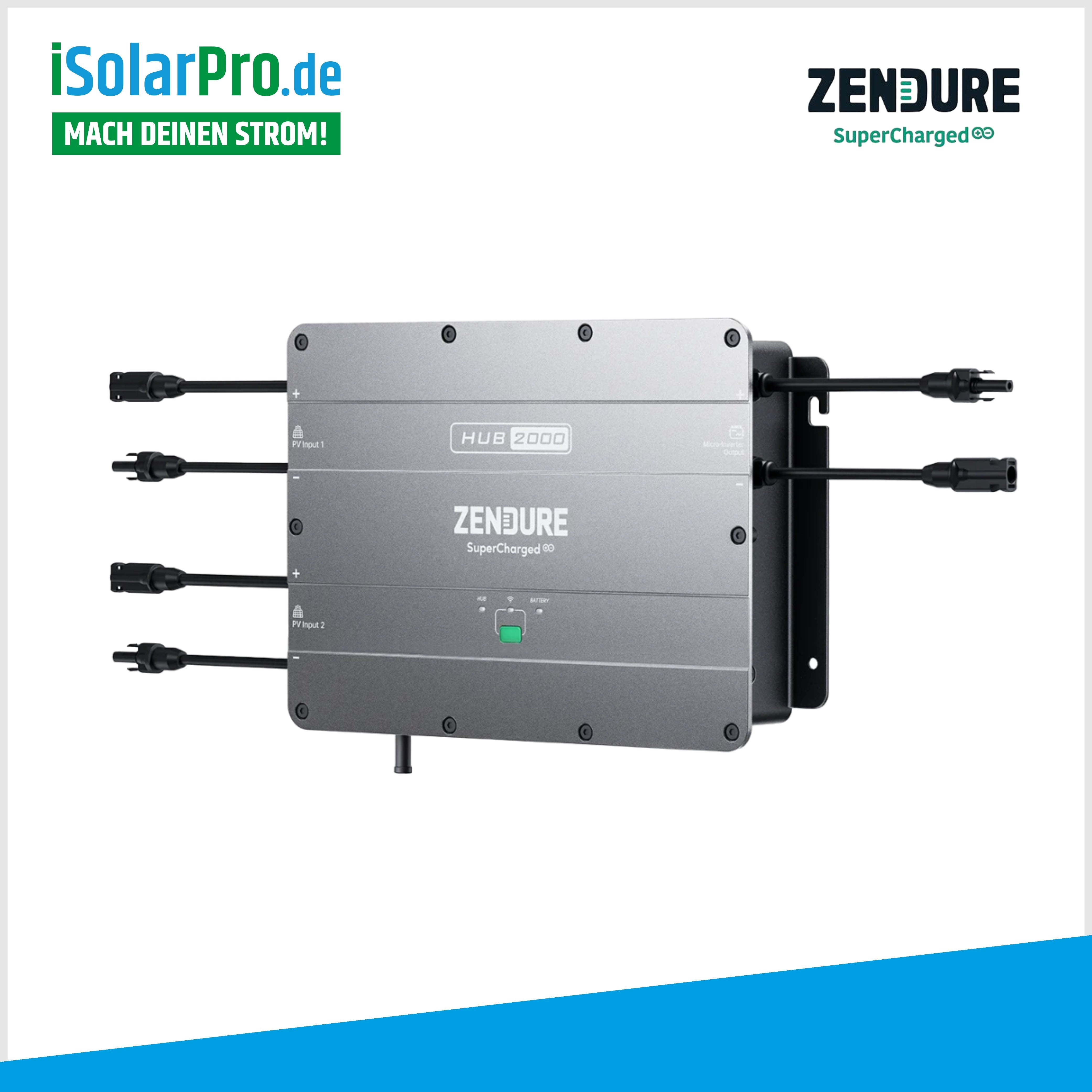 ZENDURE Hub 2000 + 2x Batterie AB2000 (3840Wh) SolarFlow Smart PV Balkonkraftwerk-Speichersystem