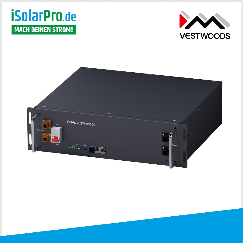 5.12kWh VESTWOODS Solar Stromspeicher Niedervoltbatterie VE48100E-P2 / 51,2V Lifepo4 Batterie für Deye Wechselrichter