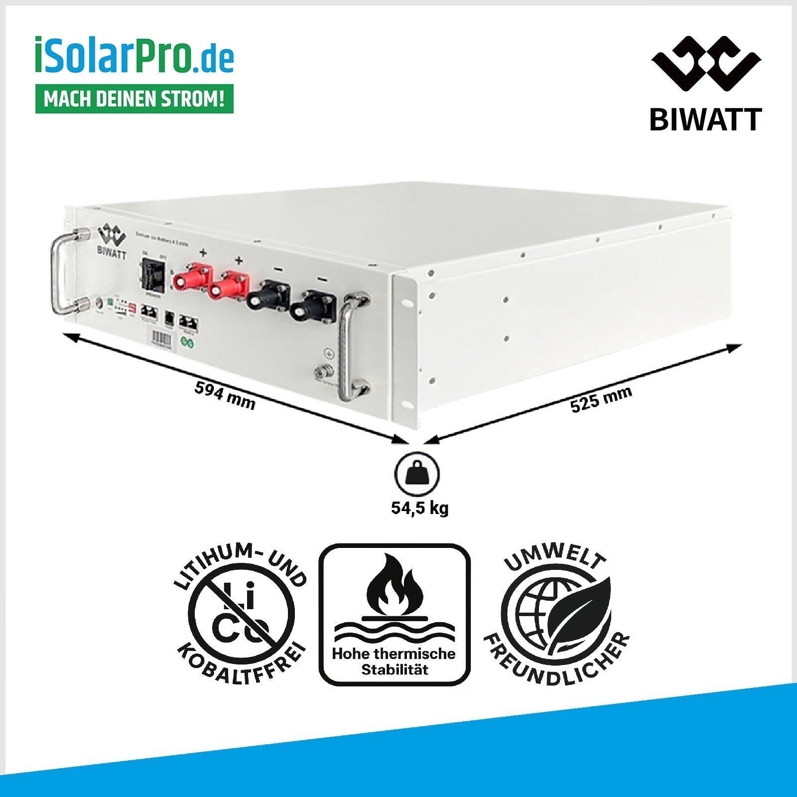 4.5 kWh BIWATT R2 Natrium-Ionen Batteriemodul Salzbatterie Sodium kompatibel mit Deye
