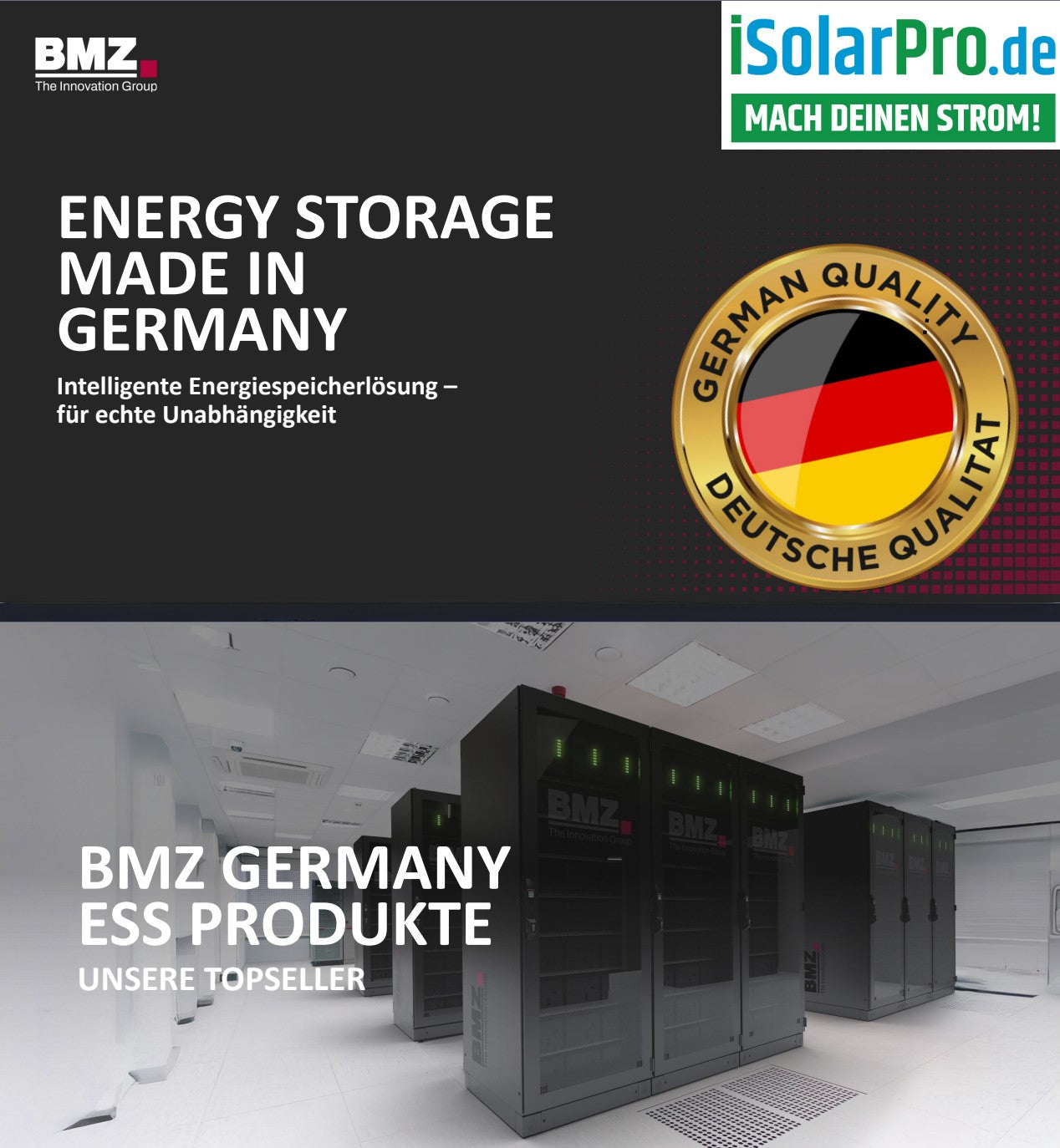 80 kW BMZ POWER2RAXX INDOOR der modulare Gewerbespeicher mit 80 kWh im Rack
