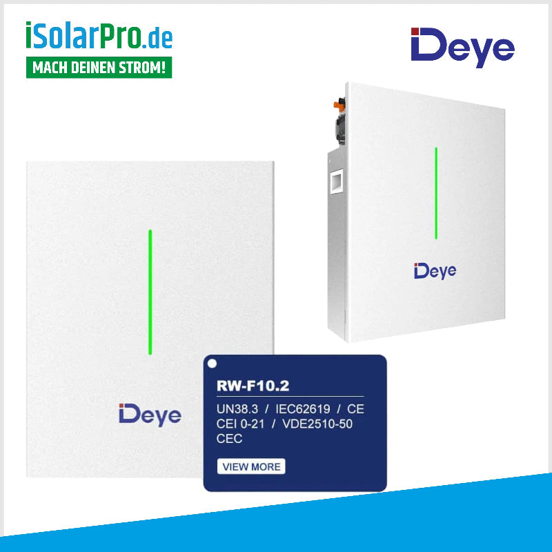 12 kW/10.2 kWh Premium Solaranlage-Set 26 × 480W SOLYCO R-BG 108n BC.6 Full Black Doppelglasmodule + 10.2 kWh Deye LFP-Batterie RW-F10.2 Solar Speicher+ 12kW Deye Hybrid-Wechselrichter