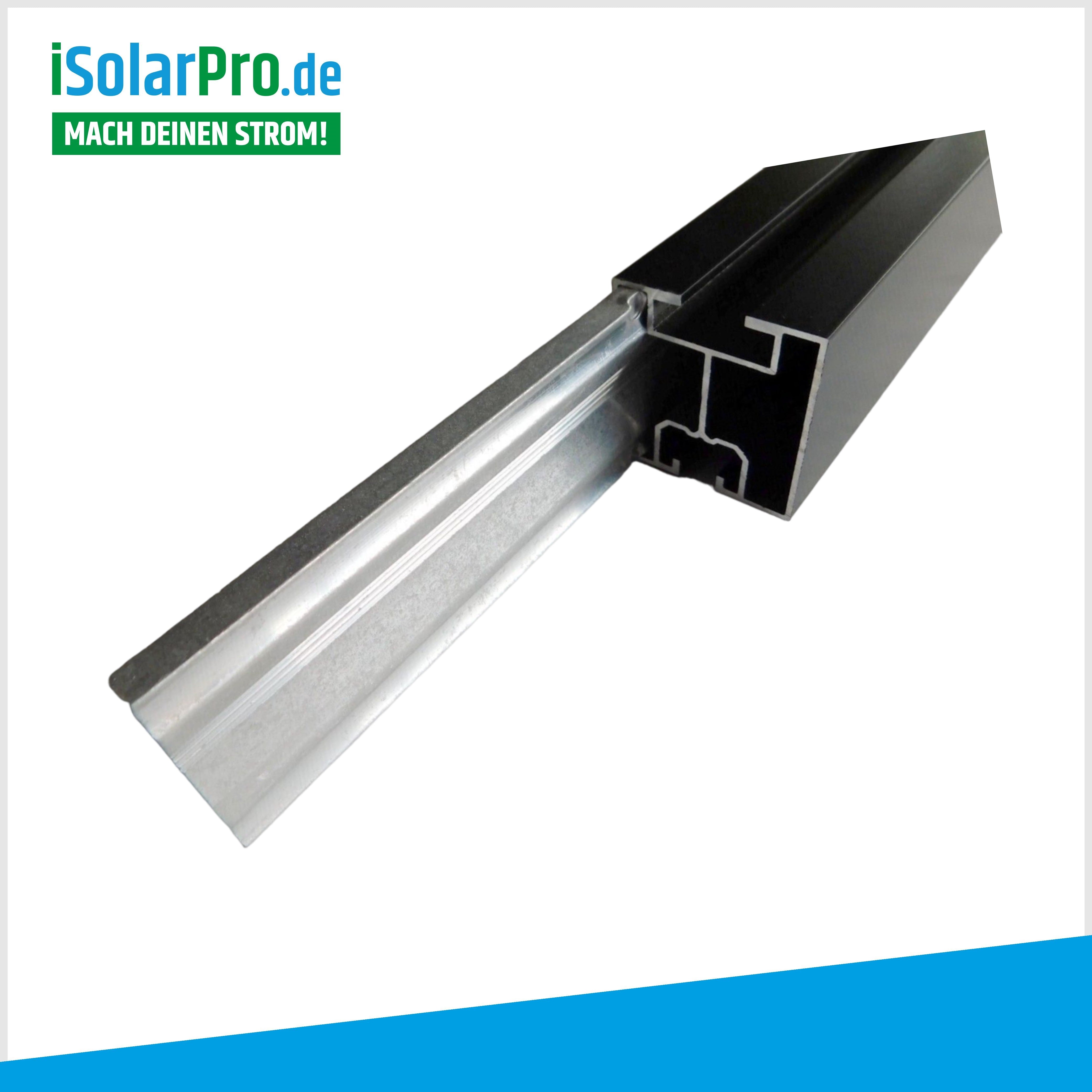 Dachmontage-Set schwarz für 1x Solarpanel 30mm Hochkant Ziegeldach für Solarmodule