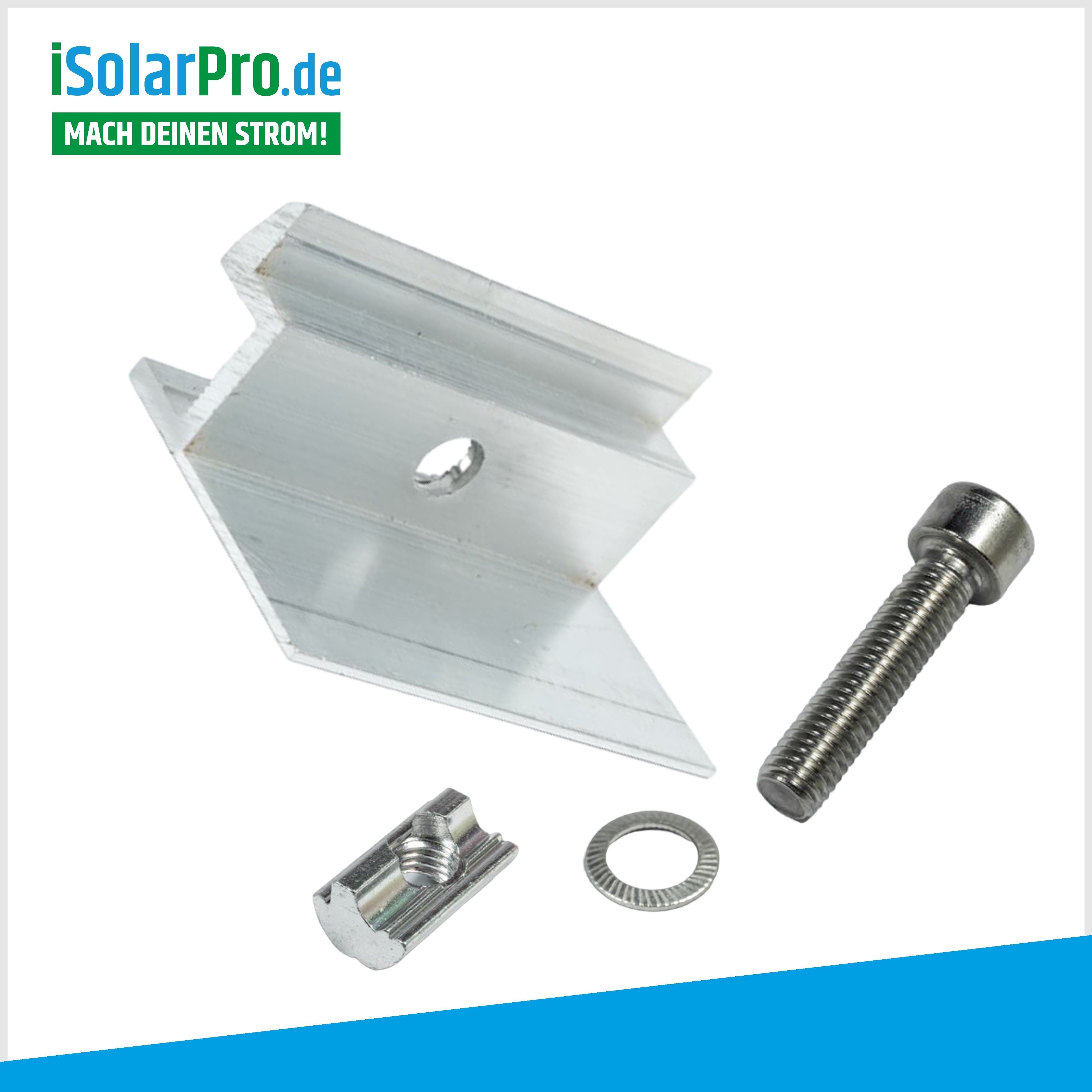 40mm ALU end clamp for solar modules, photovoltaic PV assembly 