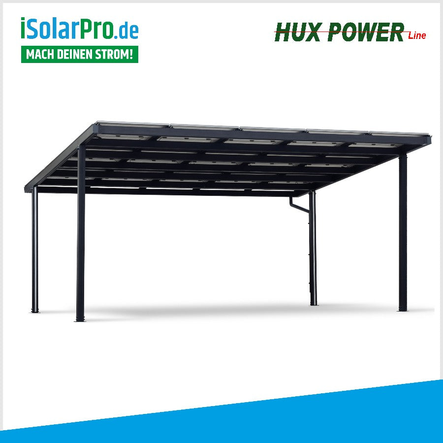HUX-POWER Solar-Carport Single · 1 Stellplatz · 5280*3030*3390 mm · Aluminiumkonstruktion bis 9 Solarmodule