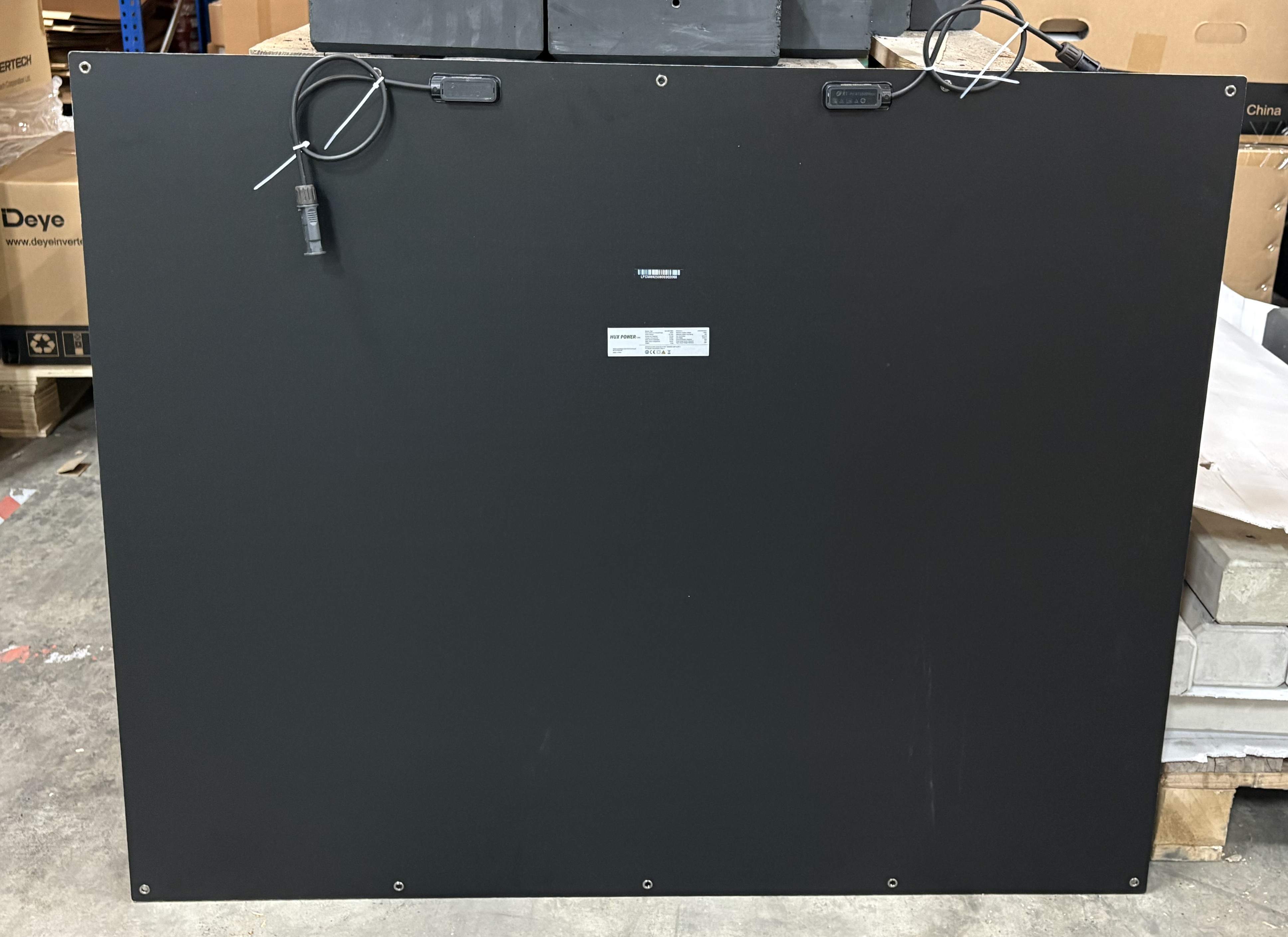 200W HUX-POWER® · Flexibles Solarpanel mit Ösen · Full Black · 1140x915x3 mm Solarpanel Solarmodul Photovoltaik