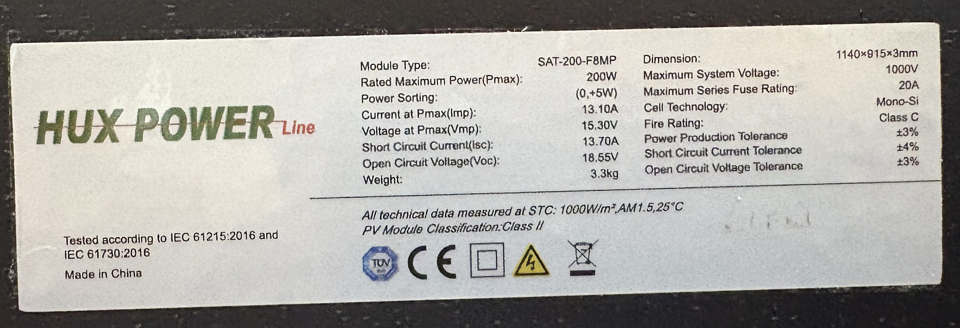 200W HUX-POWER® · Flexibles Solarpanel mit Ösen · Full Black · 1140x915x3 mm Solarpanel Solarmodul Photovoltaik