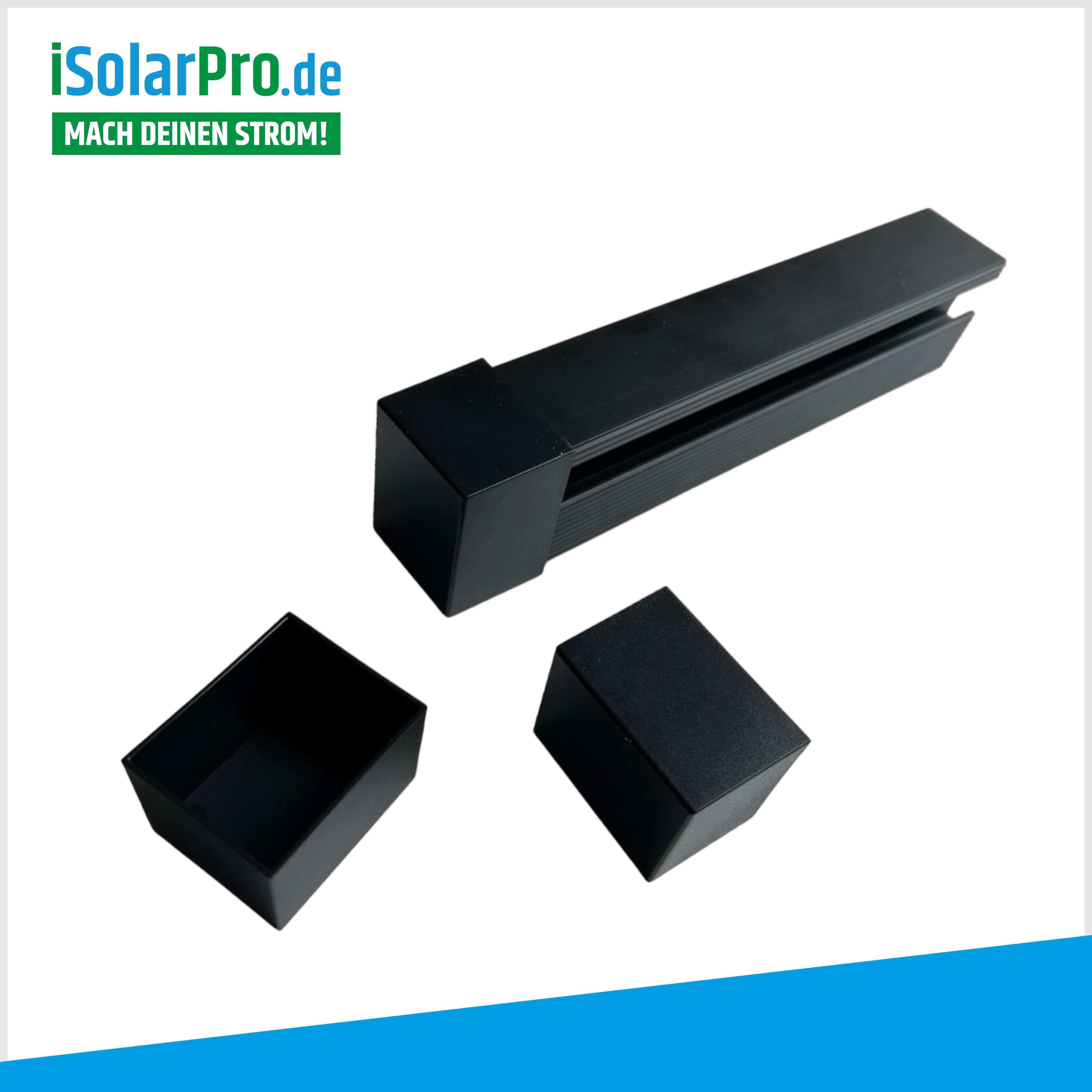 ISOLARPRO PREMIUM Schienenendkappe SCHWARZ für Solarmontageprofil 32x40 mm