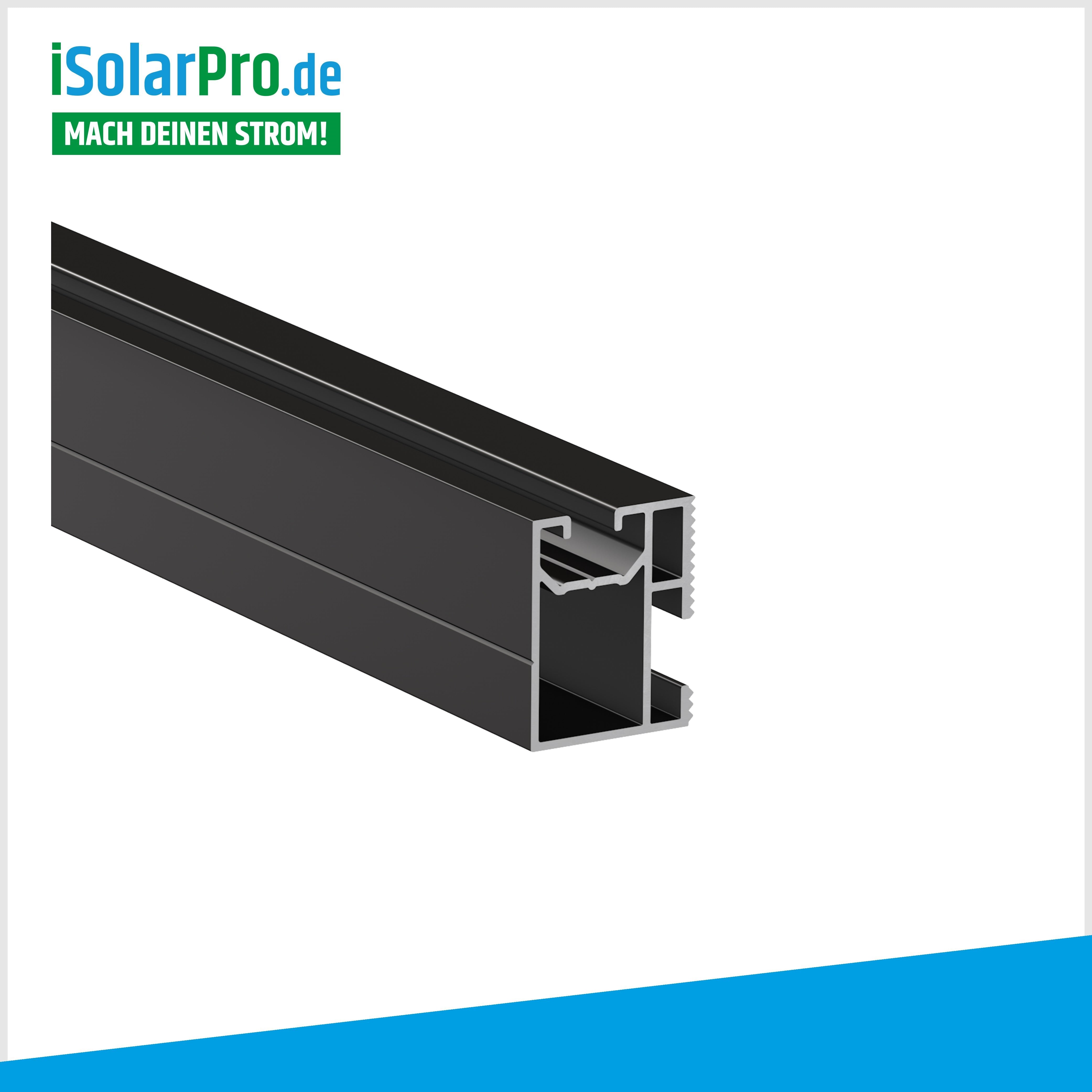 3.6m ISOLARPRO PREMIUM Solarmontageprofil Aluminium schwarz 32x40mm